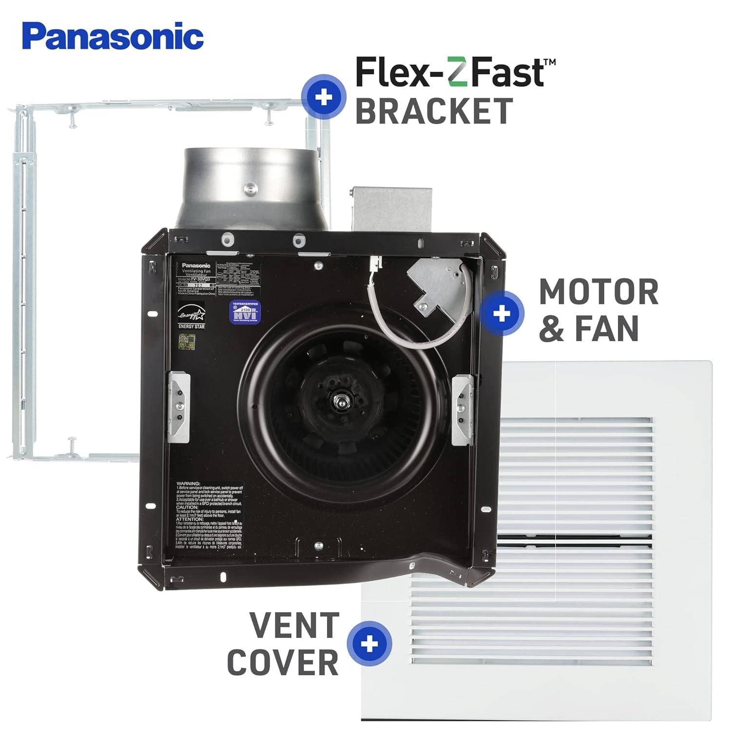 Panasonic WhisperCeiling Bathroom Exhaust Fan, 290 CFM, FV-30VQ3