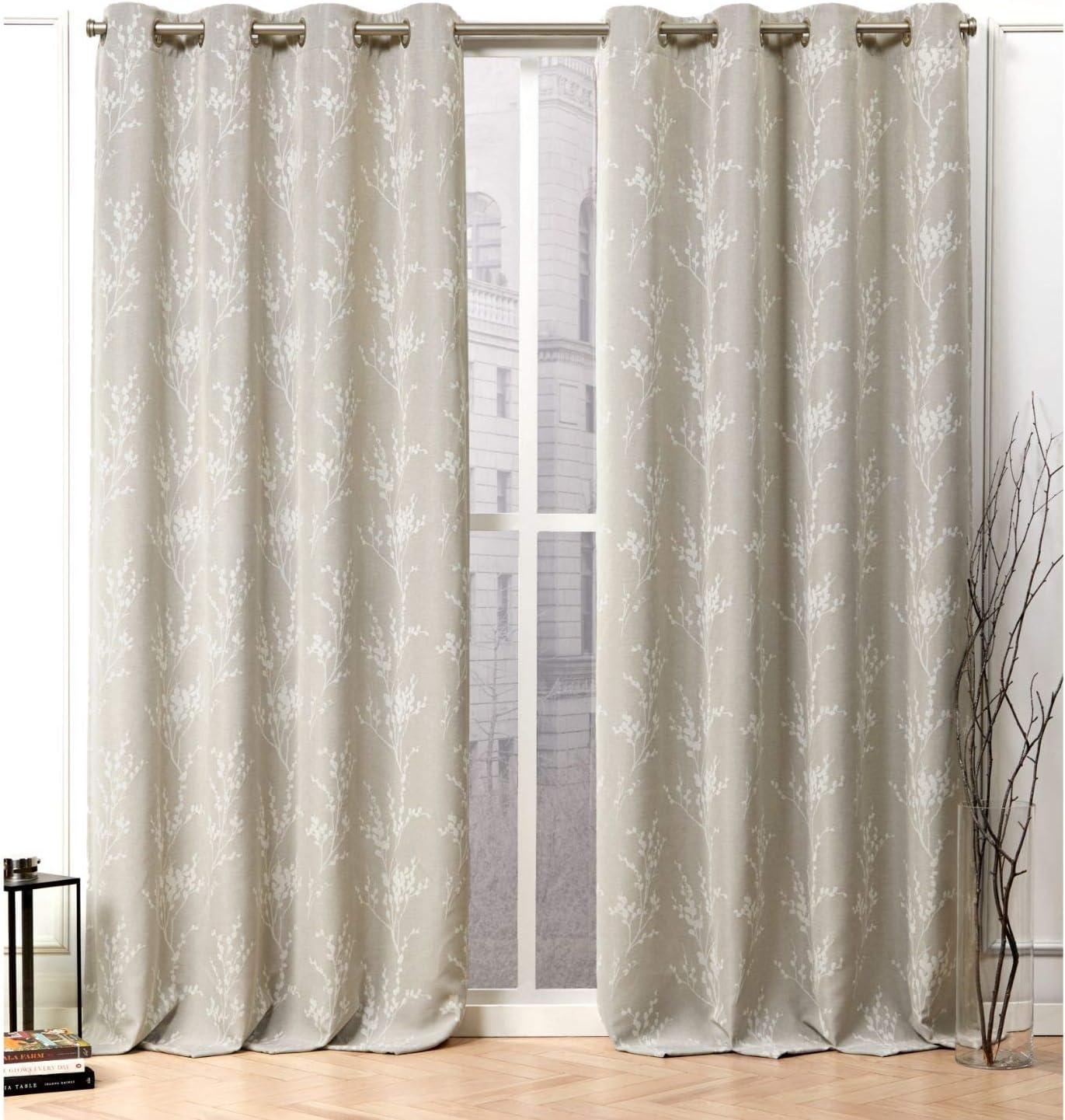 Nicole Miller Turion Floral Room Darkening Blackout Grommet Top Curtain Panel Pair