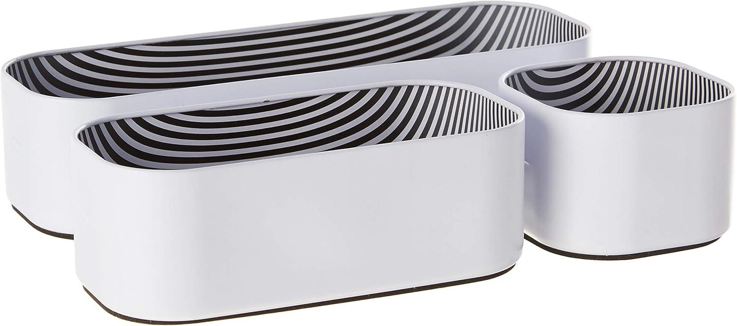 Three By Three Seattle Drawer Organizer Pack of 3, 2", Stripes (52304)
