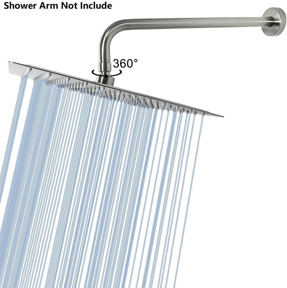 12-Inch Brushed Nickel Square Rainfall Shower Head