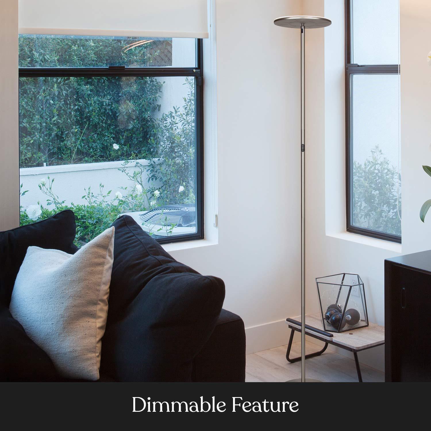 Brightech Sky Flux Industrial 63" Dimmable LED Floor Lamp with Adjustable Head
