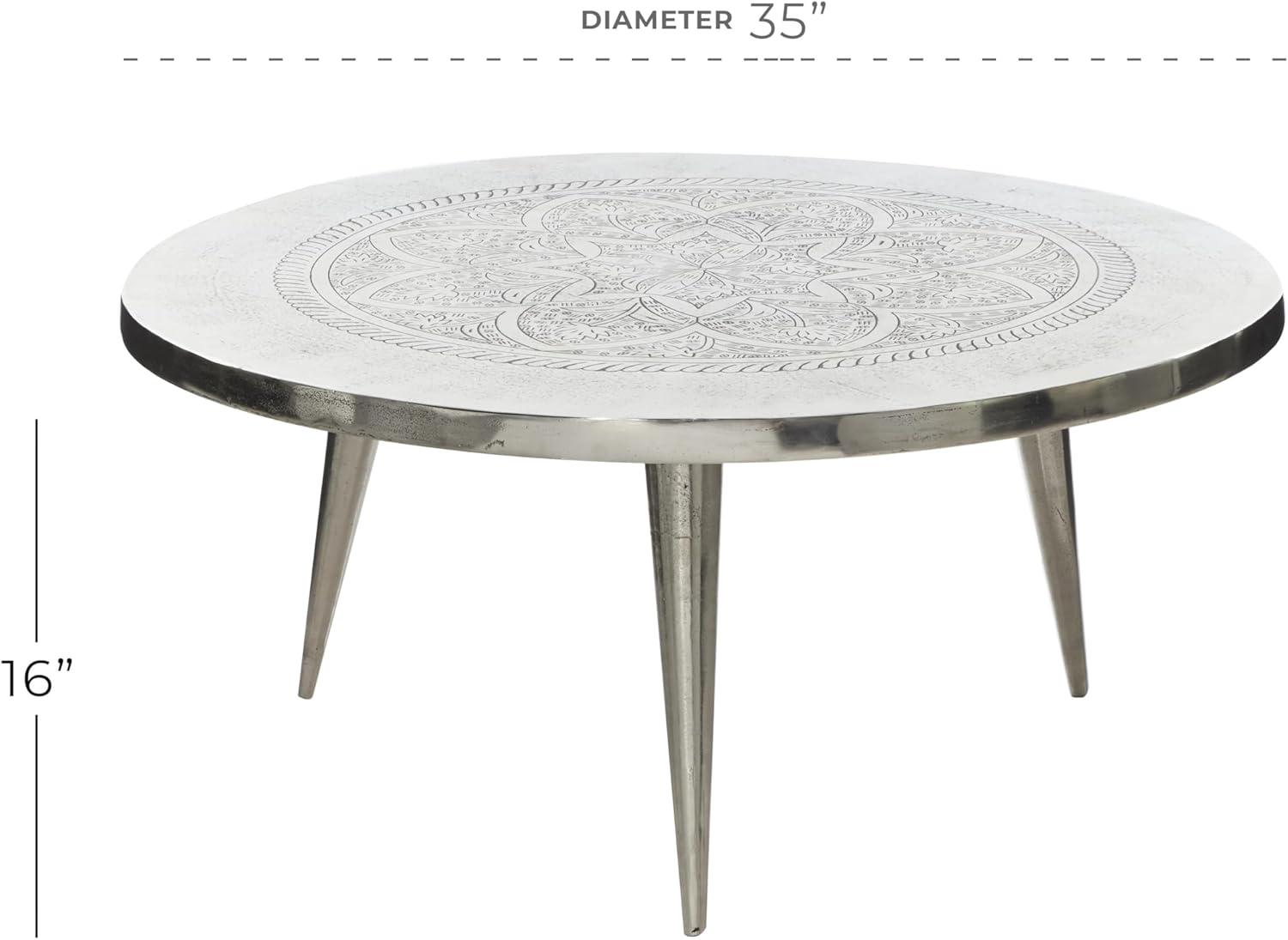 Aluminum Coffee Table - Olivia & May: Fade-Resistant, No Assembly, Patio Furniture, Round Shape