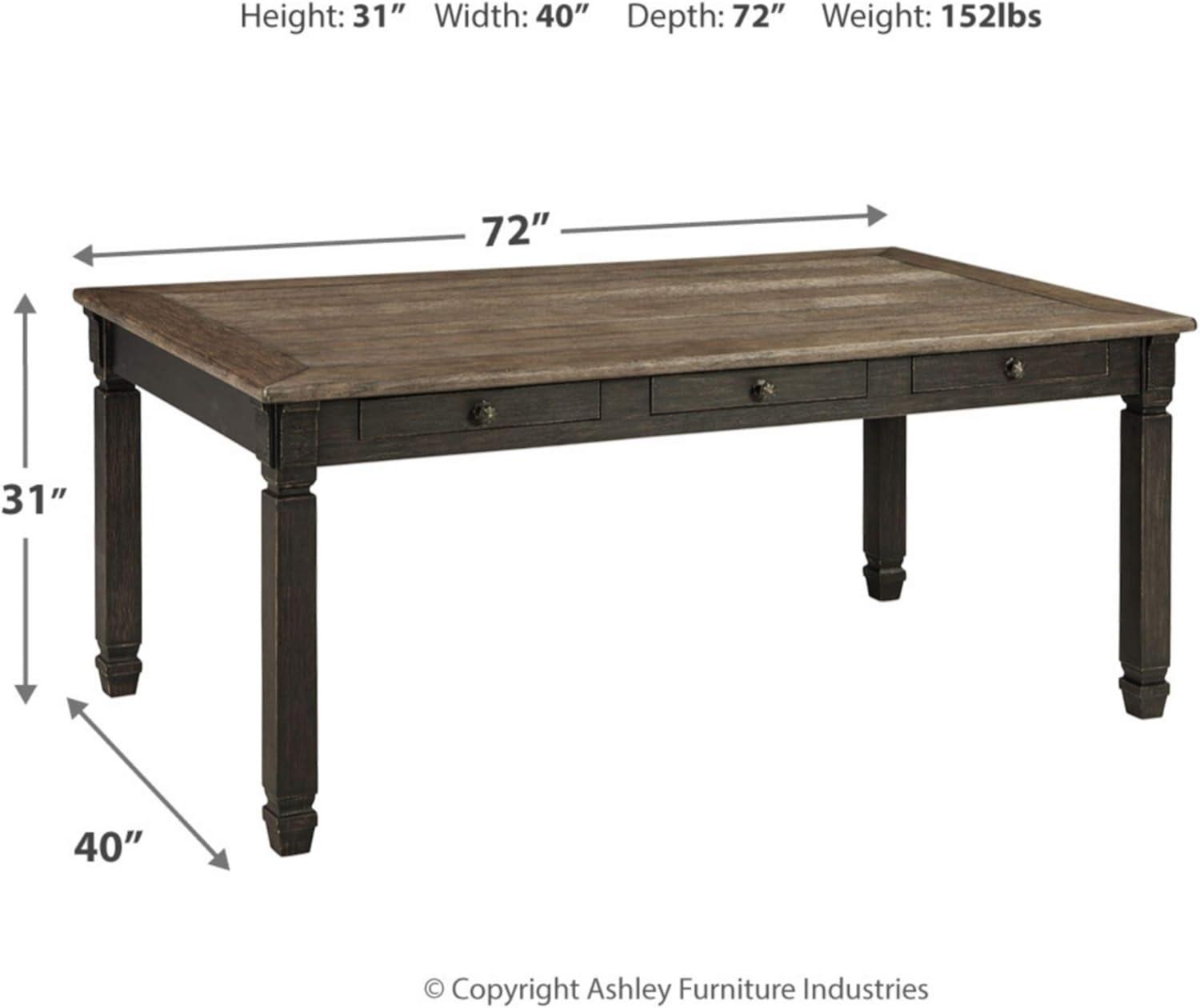 Ashley Furniture Tyler Creek Storage Dining Table in Black and Gray