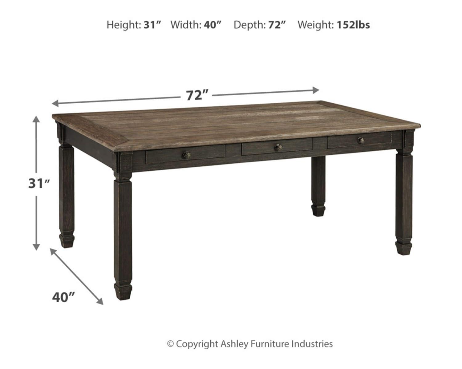 Signature Design by Ashley Tyler Creek Storage Dining Table in Black and Gray