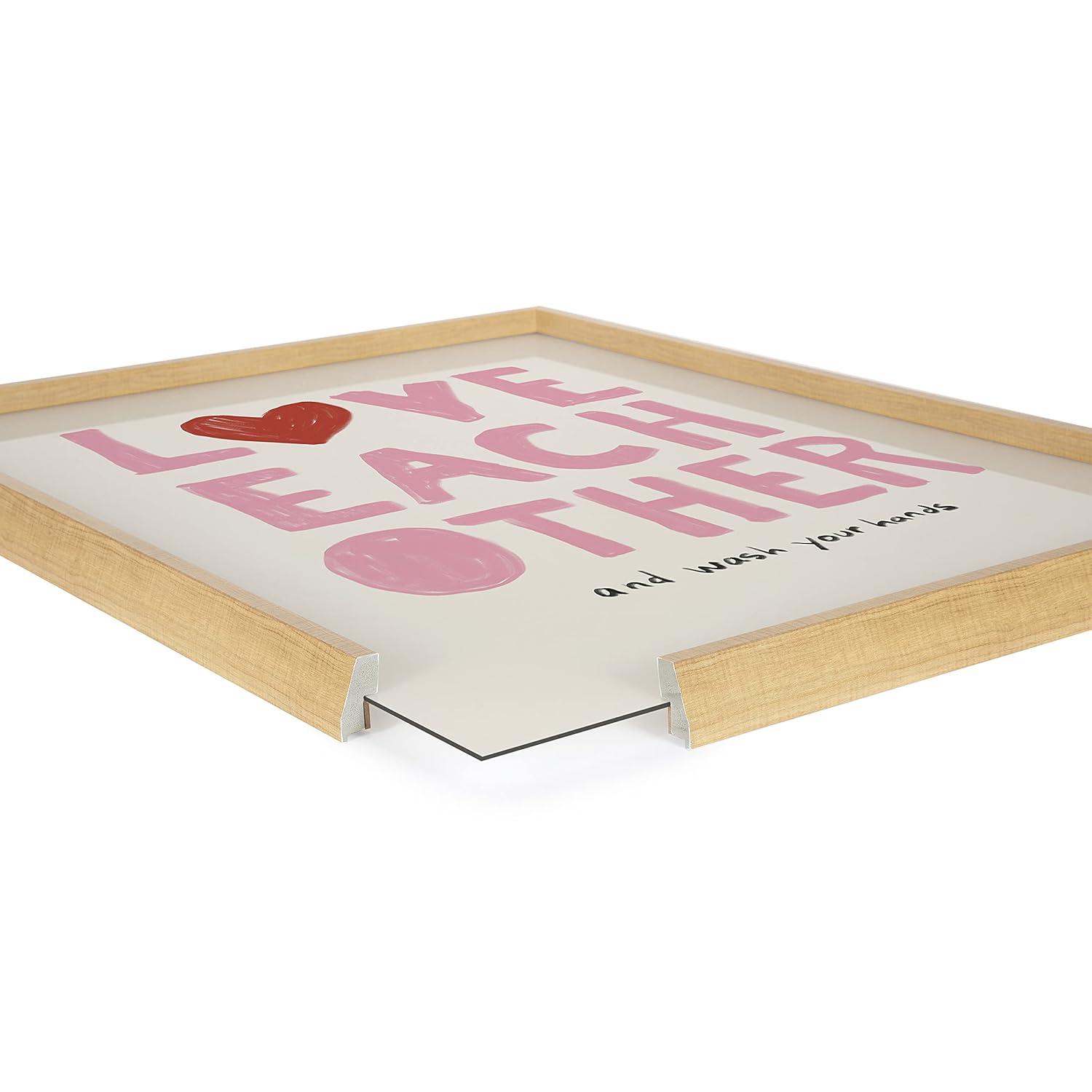 16" x 20" Blake Love Each Other by Kelly Knaga Framed Printed Glass Natural - Kate & Laurel All Things Decor