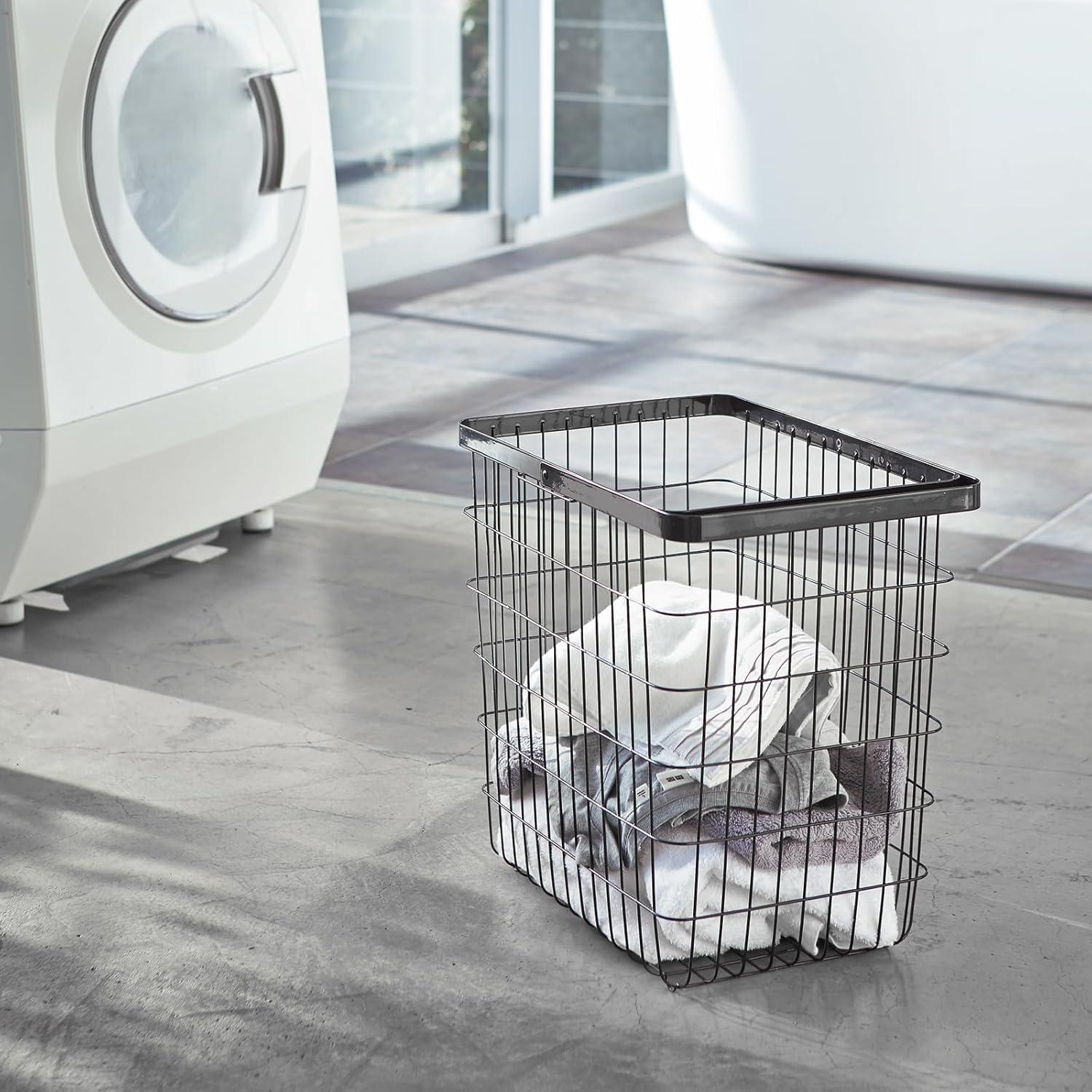 Yamazaki Home Yamazaki Home Laundry Basket, Storage Hamper, Large, Steel, Large, 8.75 gallons, 33 liters