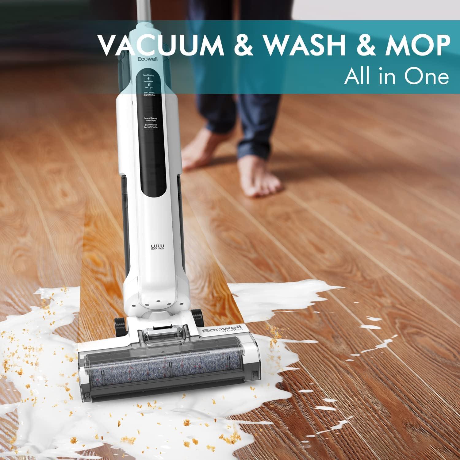 White Cordless Wet Dry Vacuum Cleaner with Self Cleaning