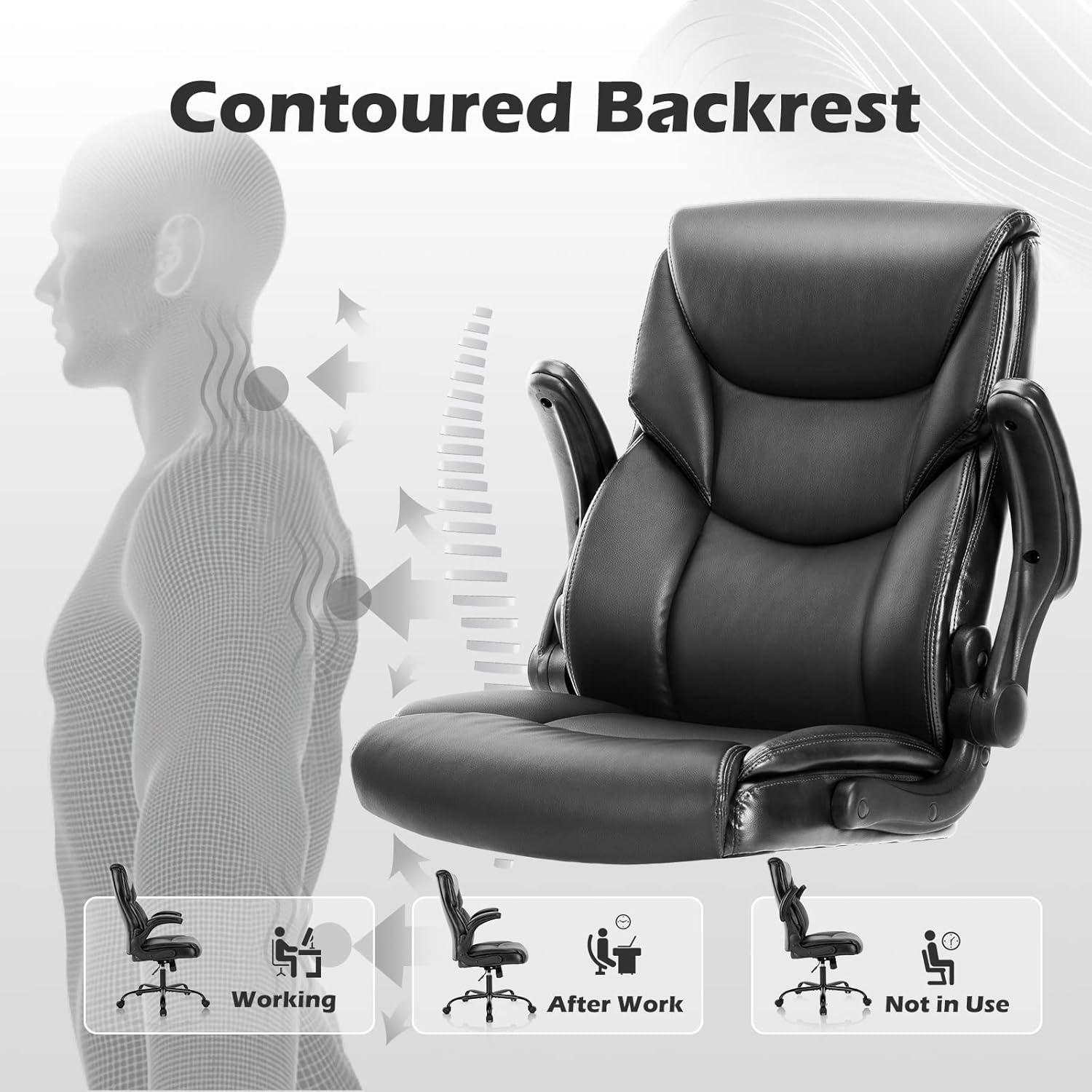 Black High Back Leather Executive Swivel Office Chair