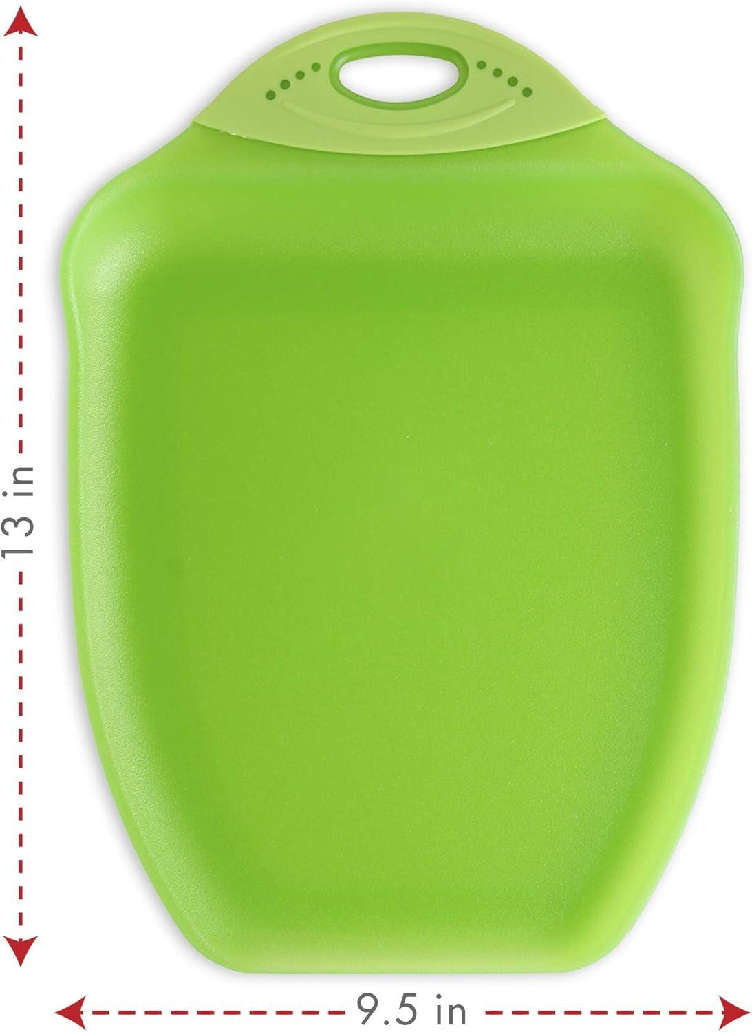 Dexas Chop & Scoop Cutting Board, 9.5 by 13 inches, Solid Green