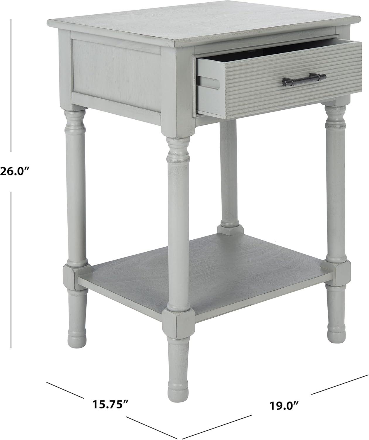 Ryder 1 Drawer Accent Table - Distressed Grey - Safavieh