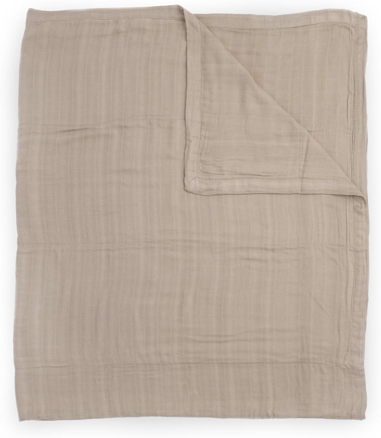 Oatmeal Cotton Muslin Baby Throw Blanket, Machine Washable