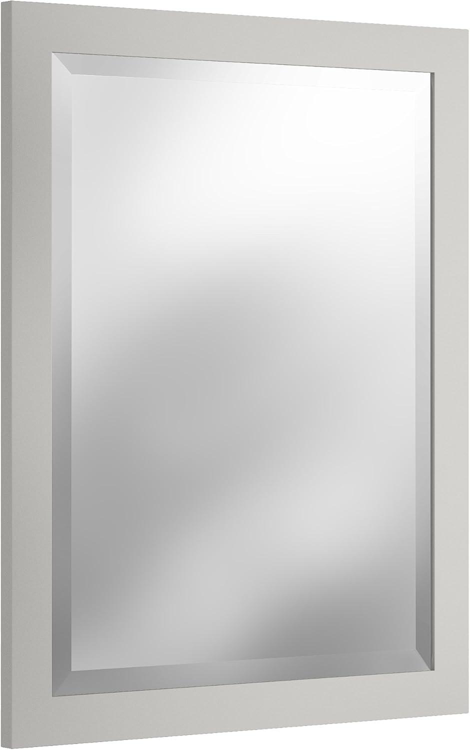 24" Beveled Bath Vanity Mirror, Gray