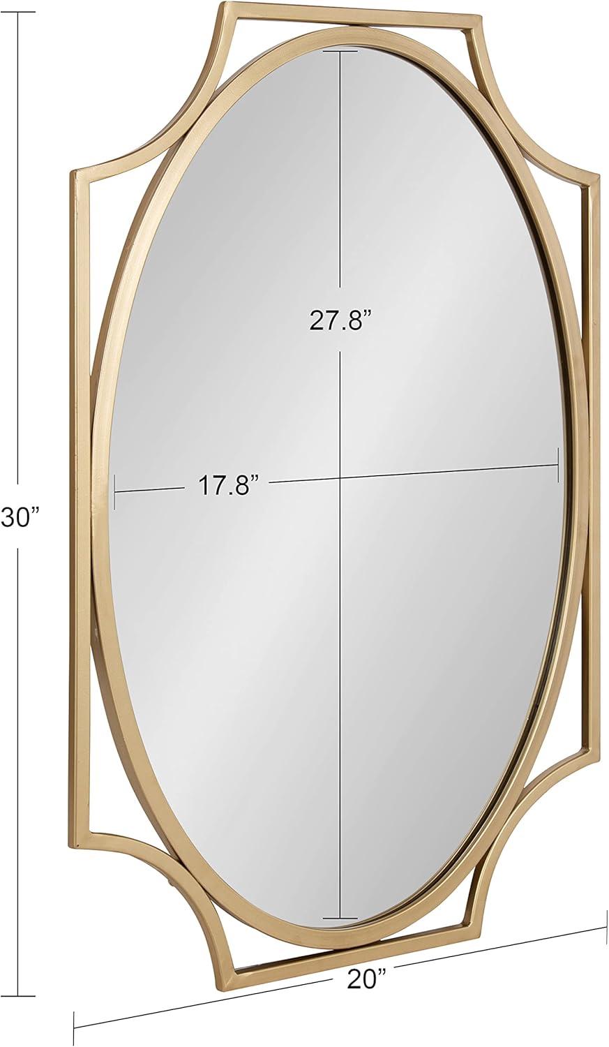 Gold Scalloped Oval Iron Vanity Wall Mirror 20x30