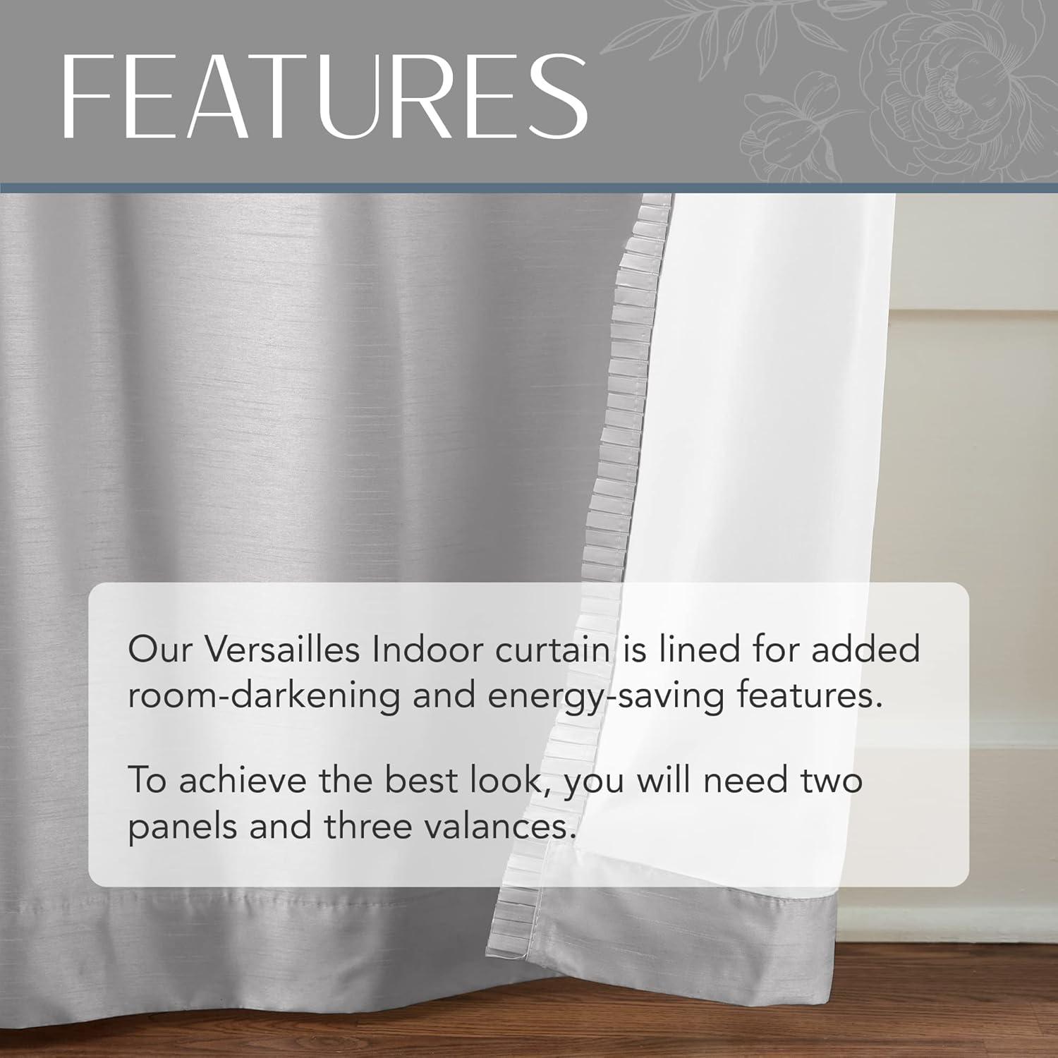 Elrene Versailles Faux Silk Room Darkening Single Window Curtain Panel - Elrene Home Fashions