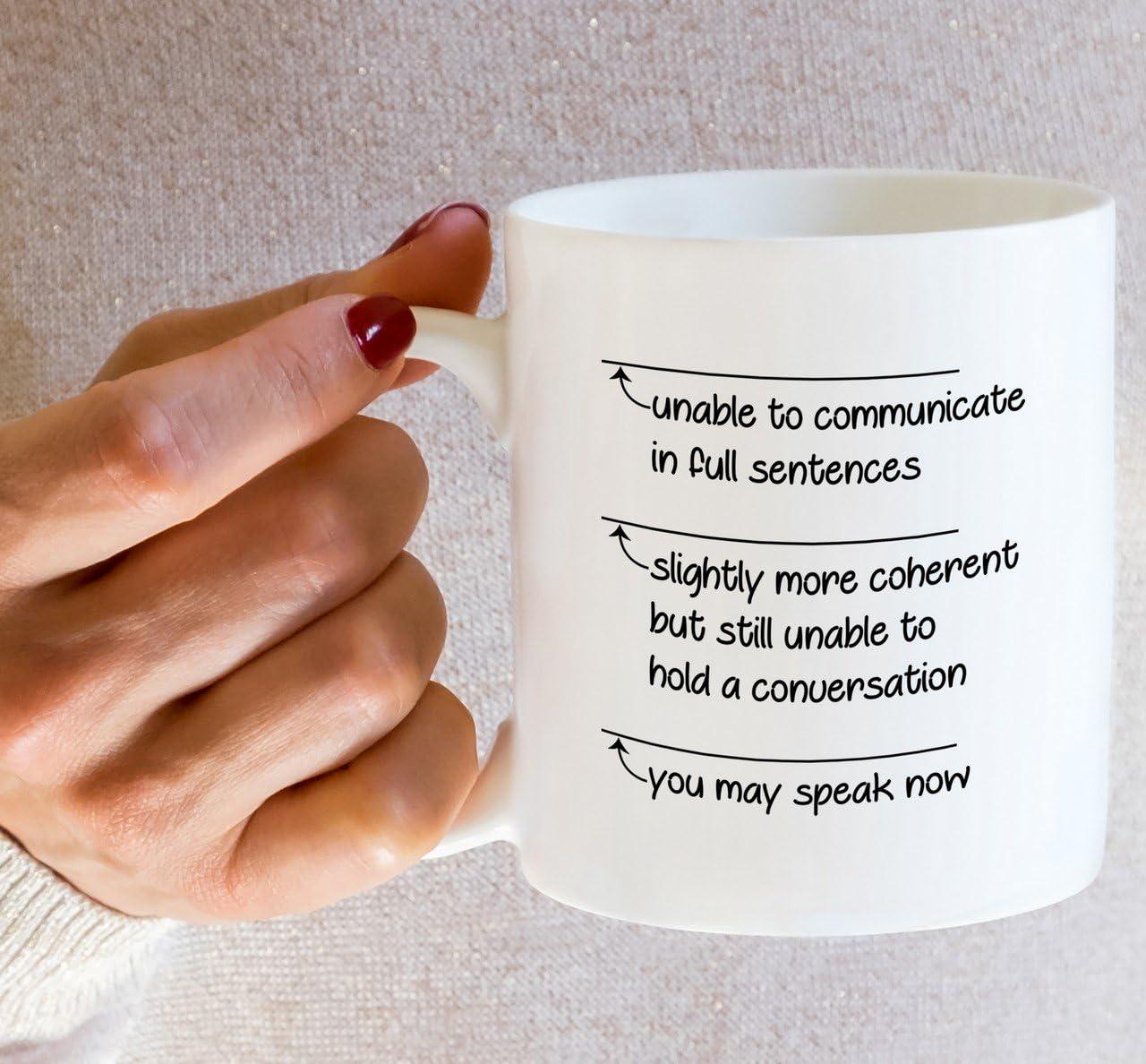 Aviento You May Speak Now 11 Ounces Ultra White Ceramic Funny Coffee Mug