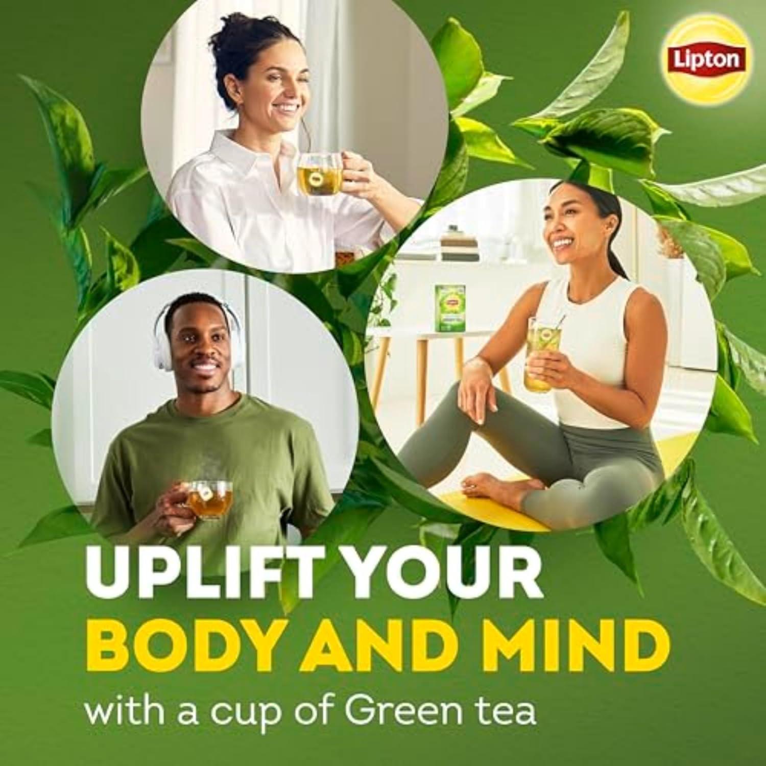 Lipton Signature Blend Green Tea Bags, Unsweetened Teabags for Hot Tea or Iced Tea with Caffeine and Flavonoids, 40 Count Box