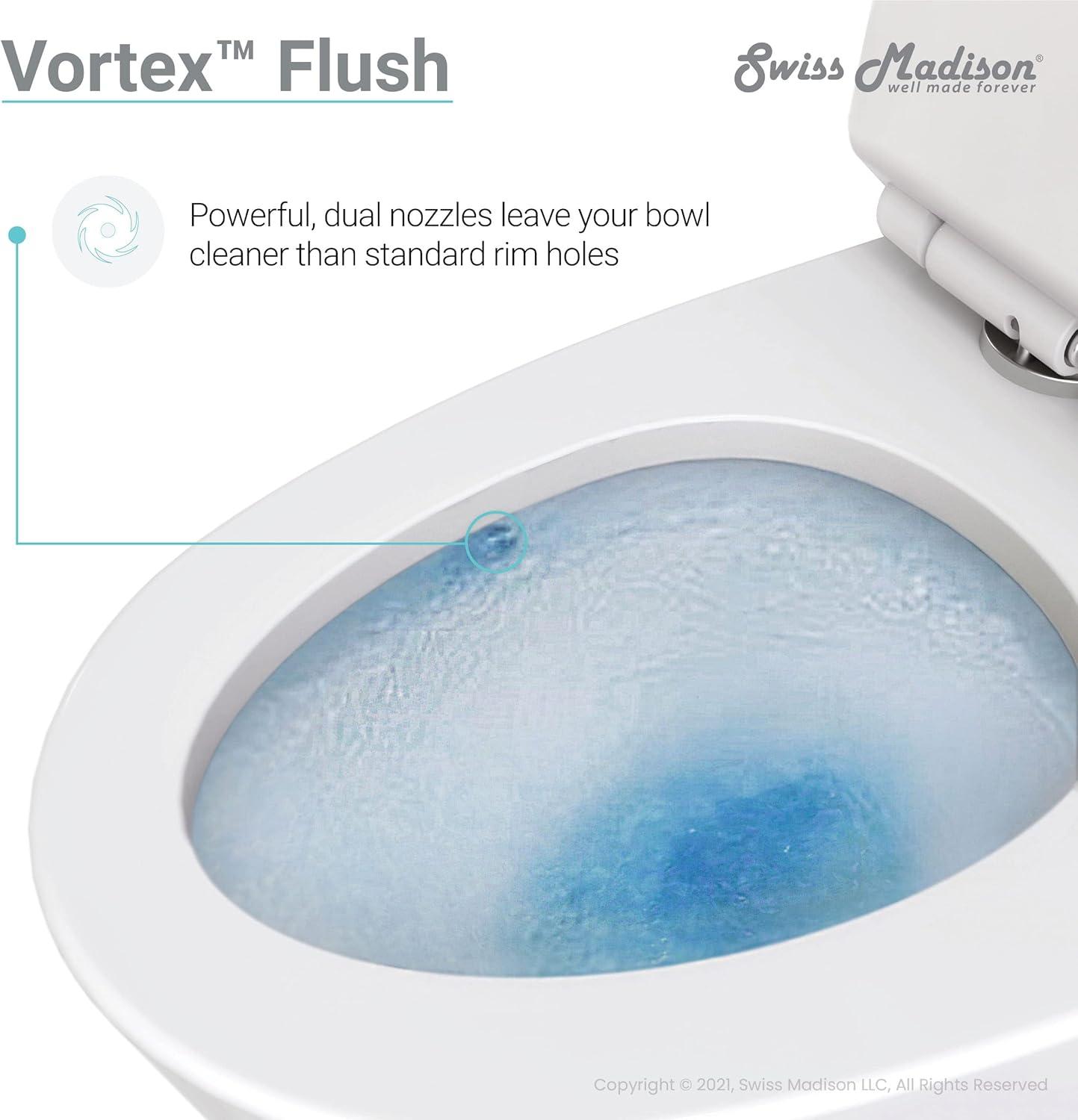 St. Tropez One-Piece Elongated Toilet Vortex Dual-Flush in Matte White 1.1/1.6 gpf