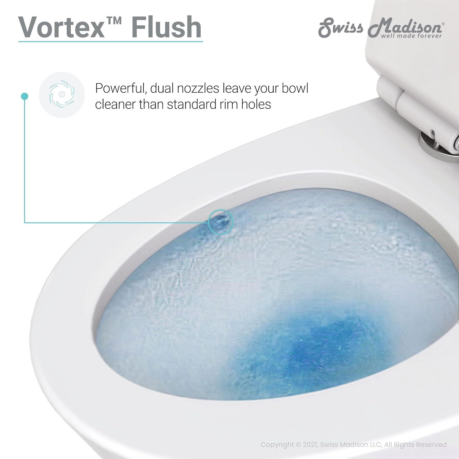 Swiss Madison St. Tropez One Piece Elongated Toilet Dual Vortex Flush 1.6 GPF SM-1T254
