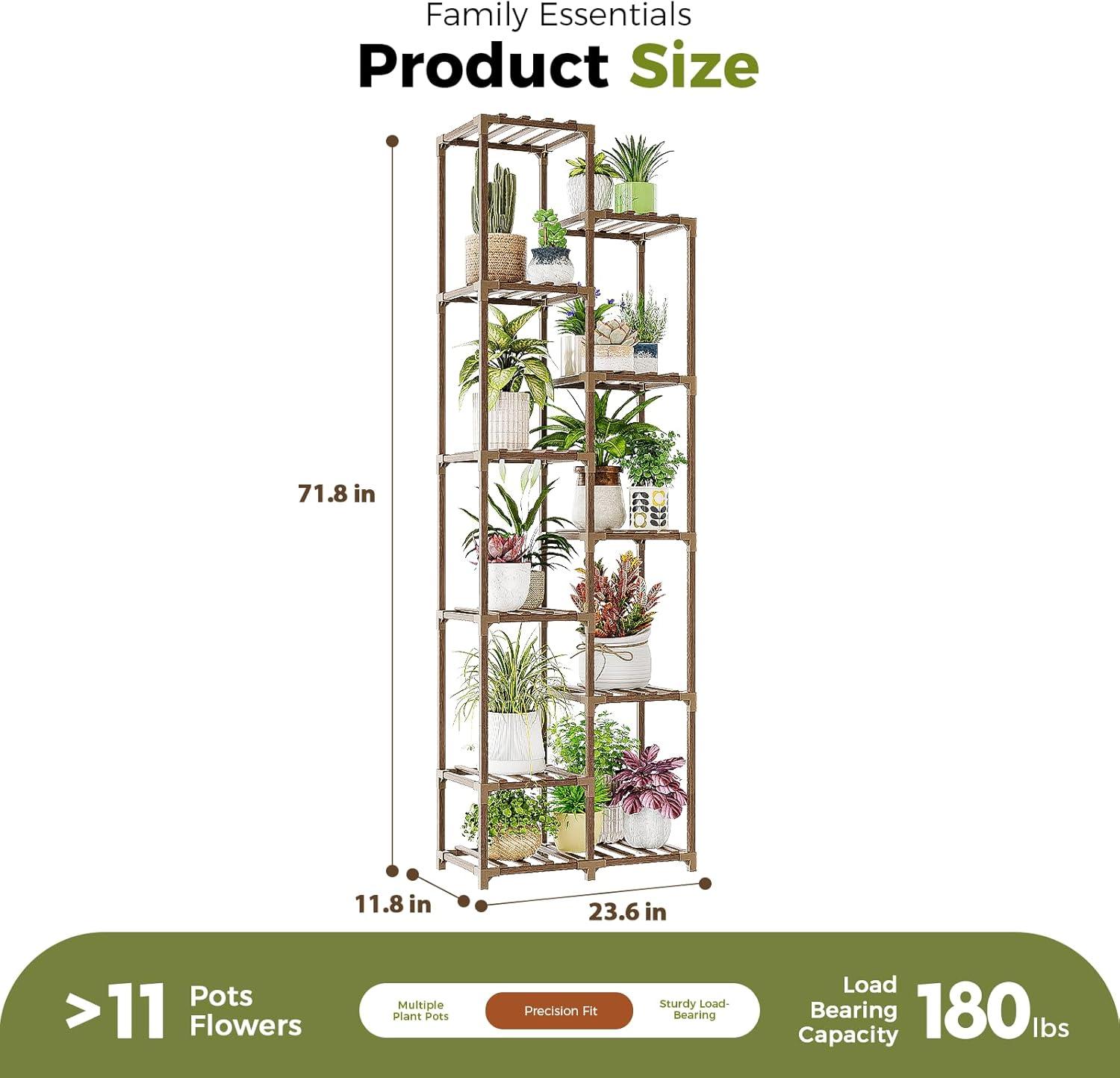 Tall Brown Manufactured Wood Tiered Plant Stand