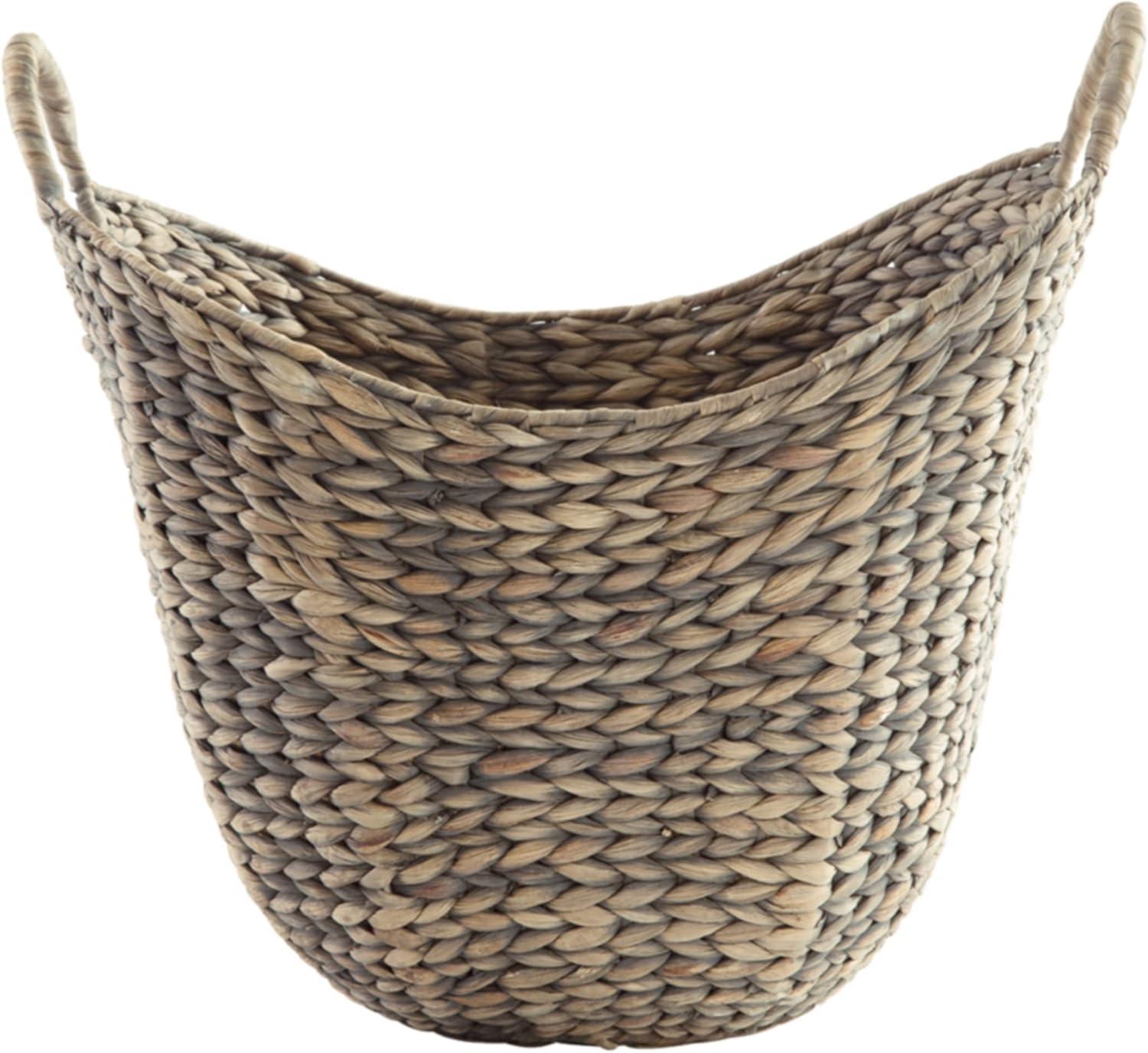 Gray Woven Water Hyacinth Storage Baskets, Set of 2