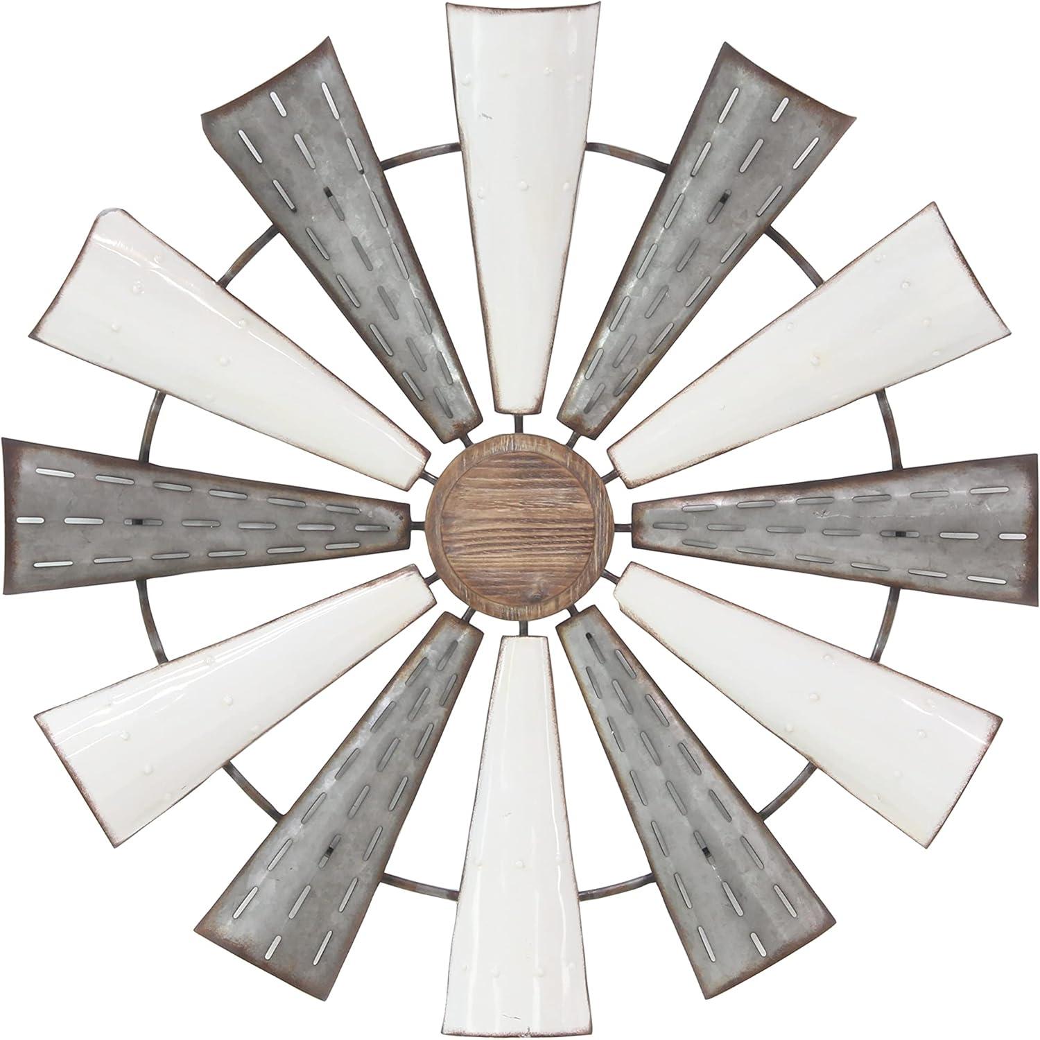Millwood Pines Metal Indoor Outdoor Windmill Brown Wall Decor