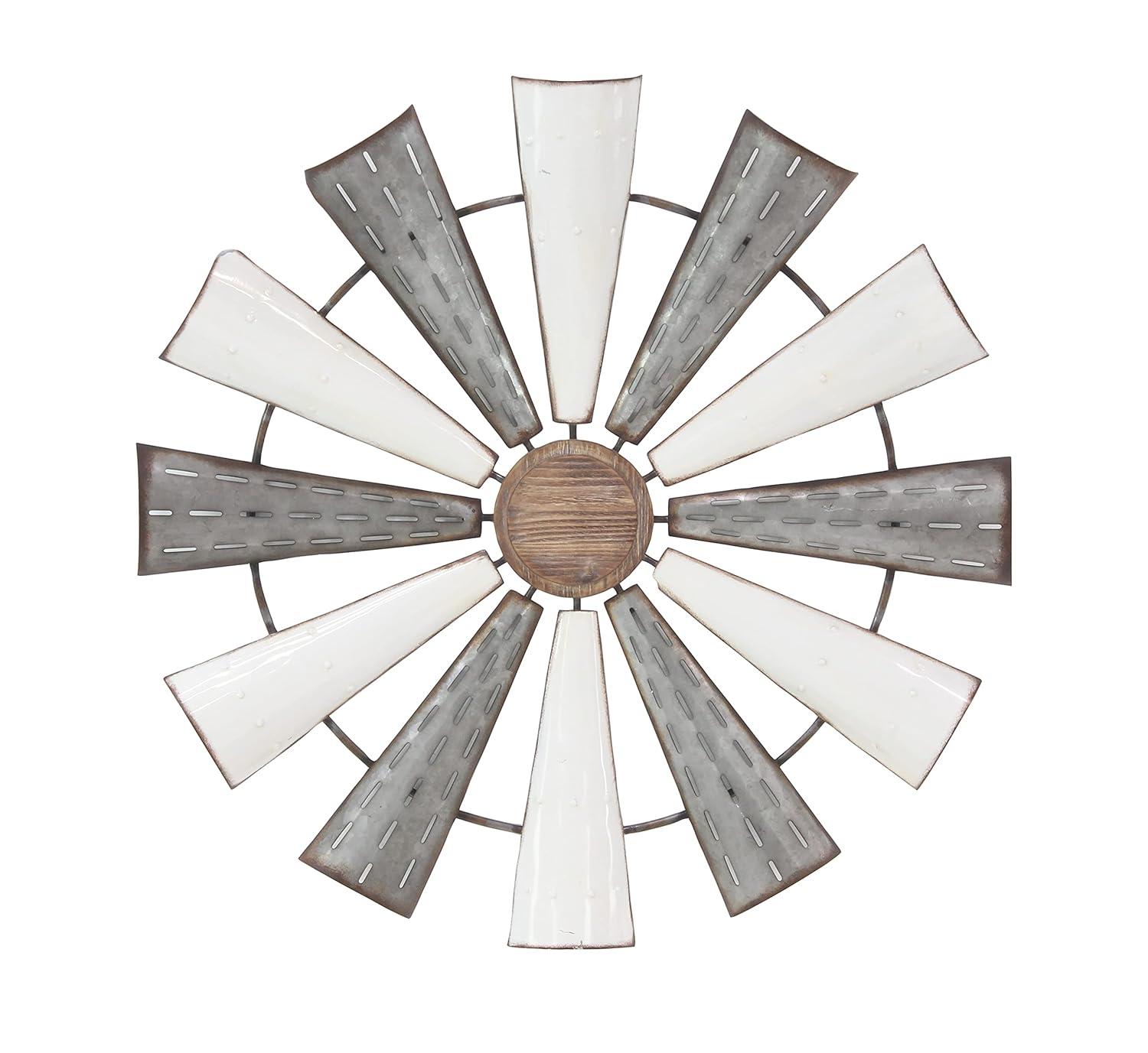 Millwood Pines Metal Indoor Outdoor Windmill Brown Wall Decor
