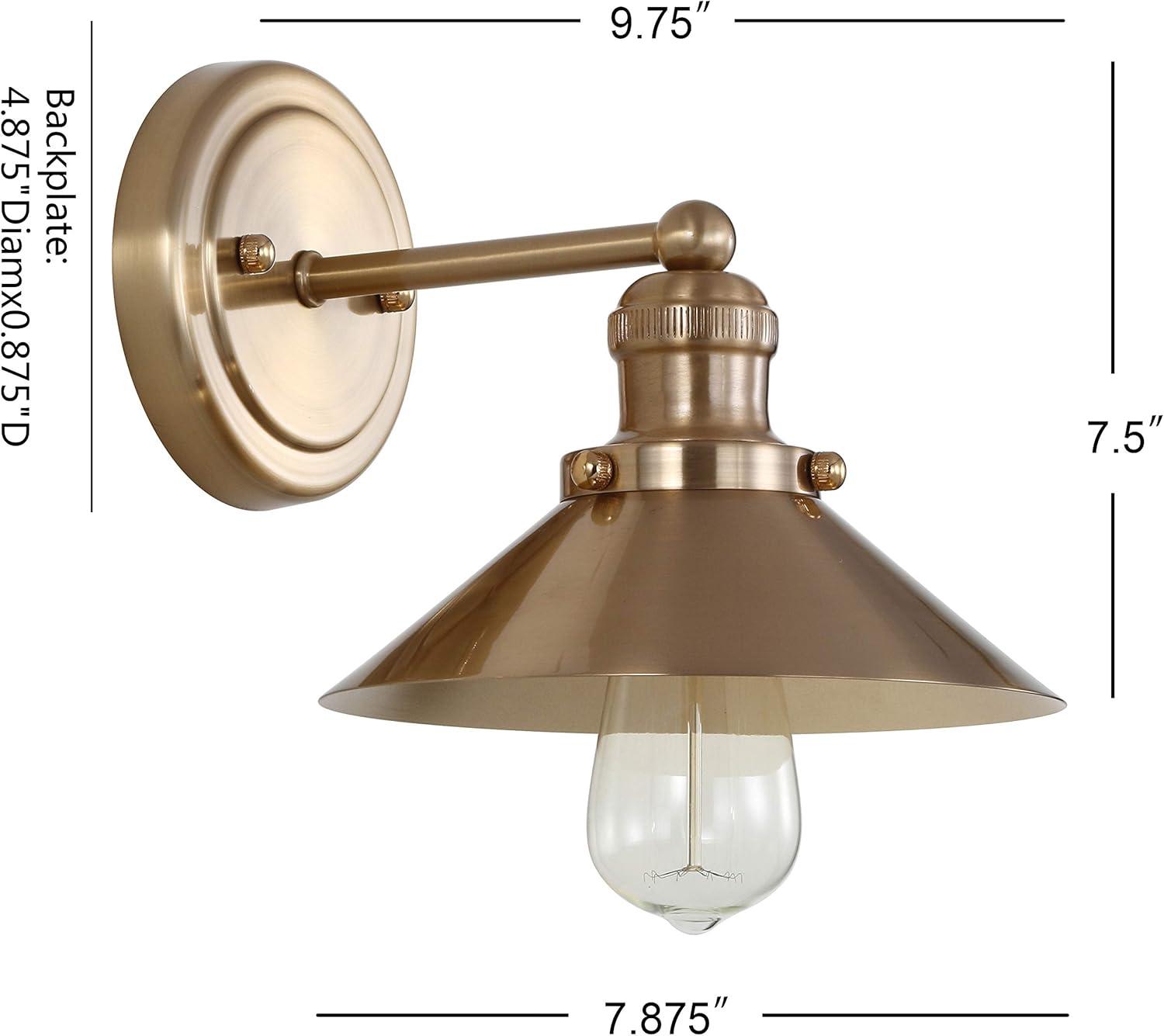 August 7.75 in. Metal Shade Brass Gold Vanity Light