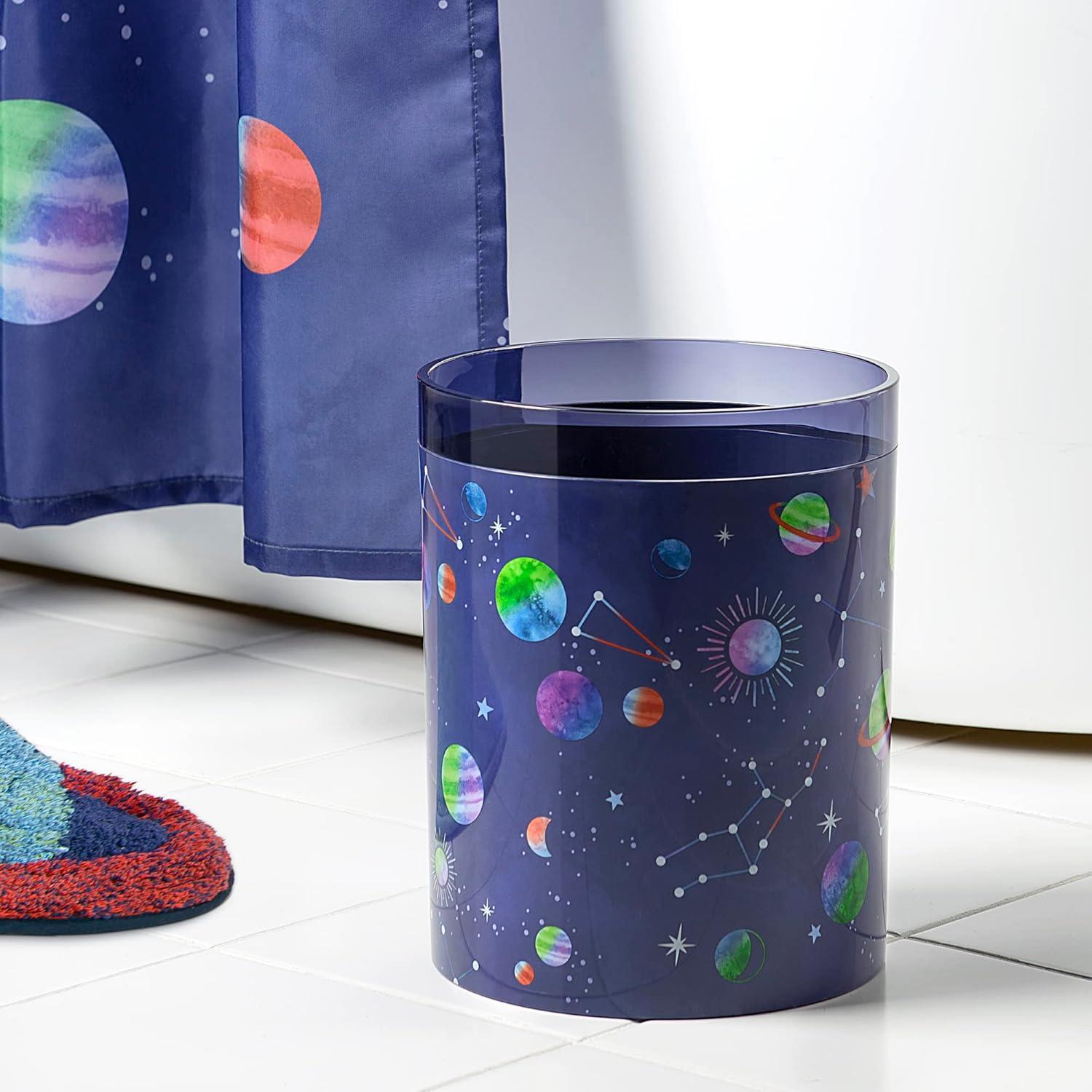 Starry Night Multicolored Plastic 4-Piece Bathroom Accessory Set