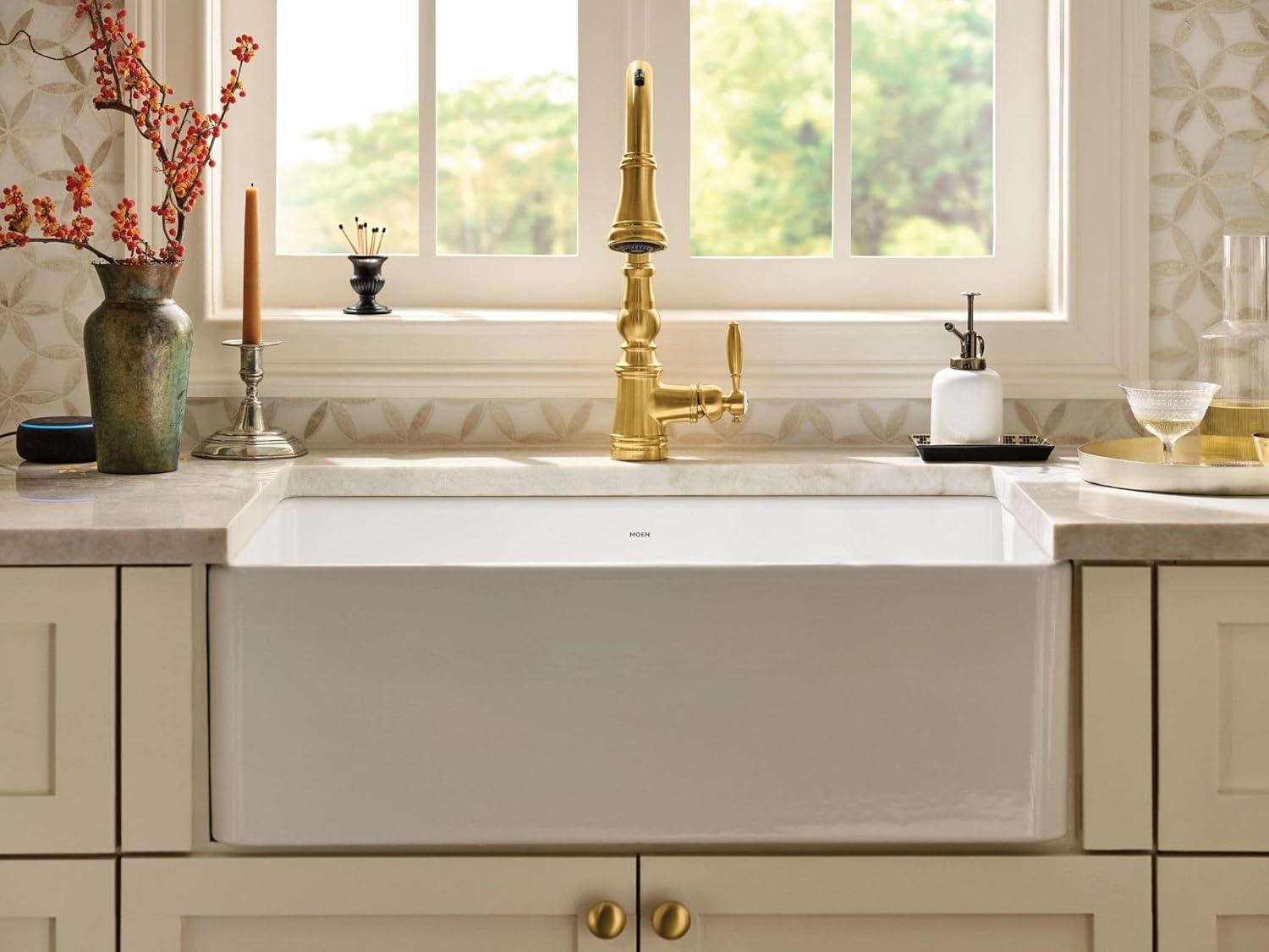 FC3319101810 Moen Fireclay 30" L X 19" W Farmhouse Kitchen Sink