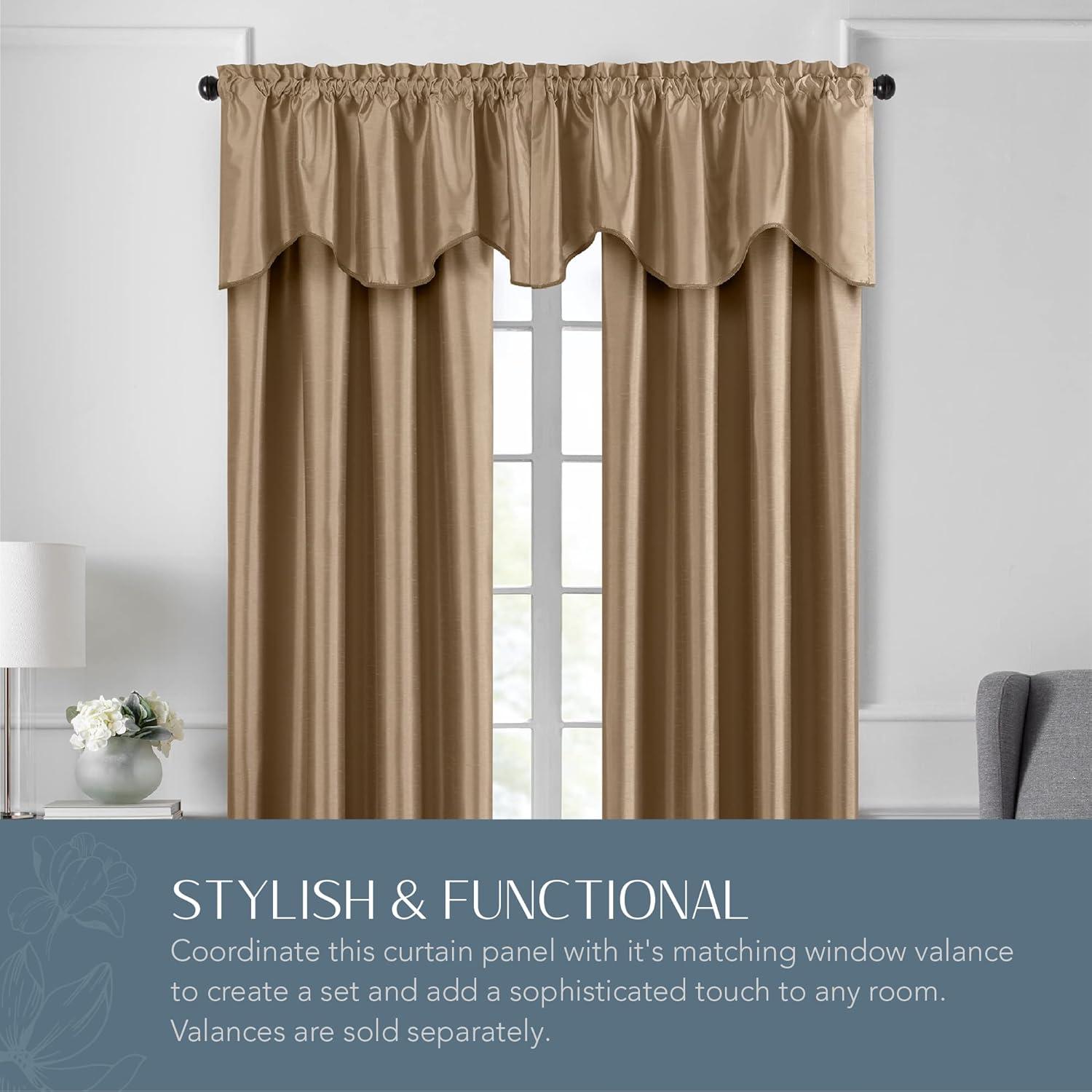 Elrene Colette Faux Silk Blackout Single Window Curtain Panel - Elrene Home Fashions