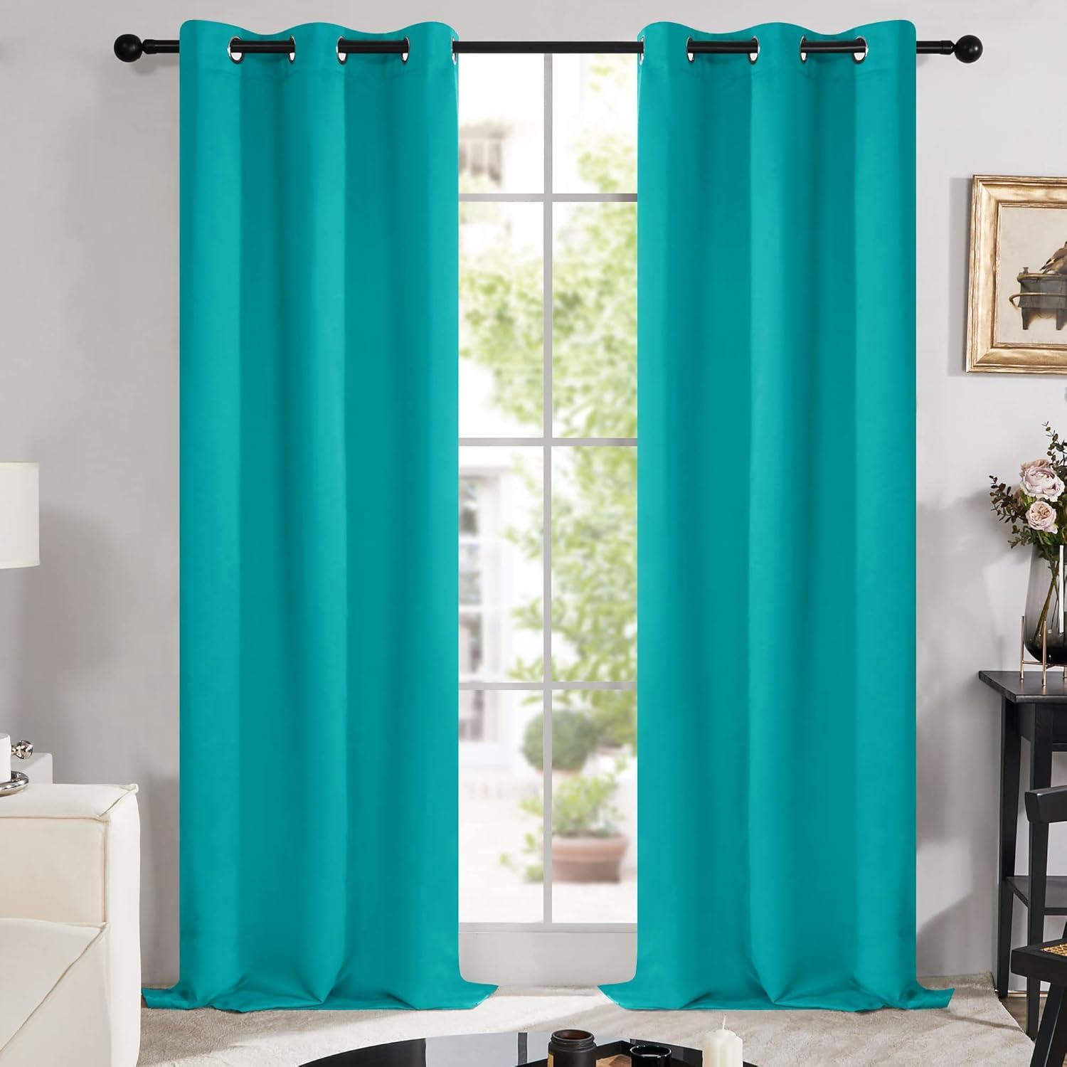 Deconovo Deconovo 100 Percent Blackout with Liner Grommet Curtain Panel Pair (Set of 2)