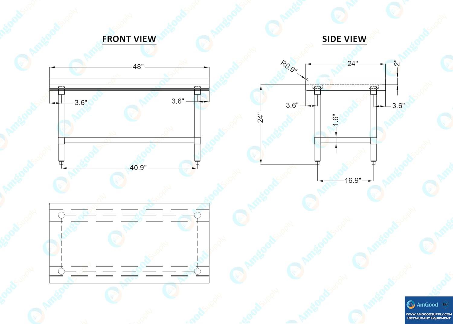 Stainless Steel Equipment Stand - Heavy Duty, Commercial Grade, with Undershelf, NSF Certified