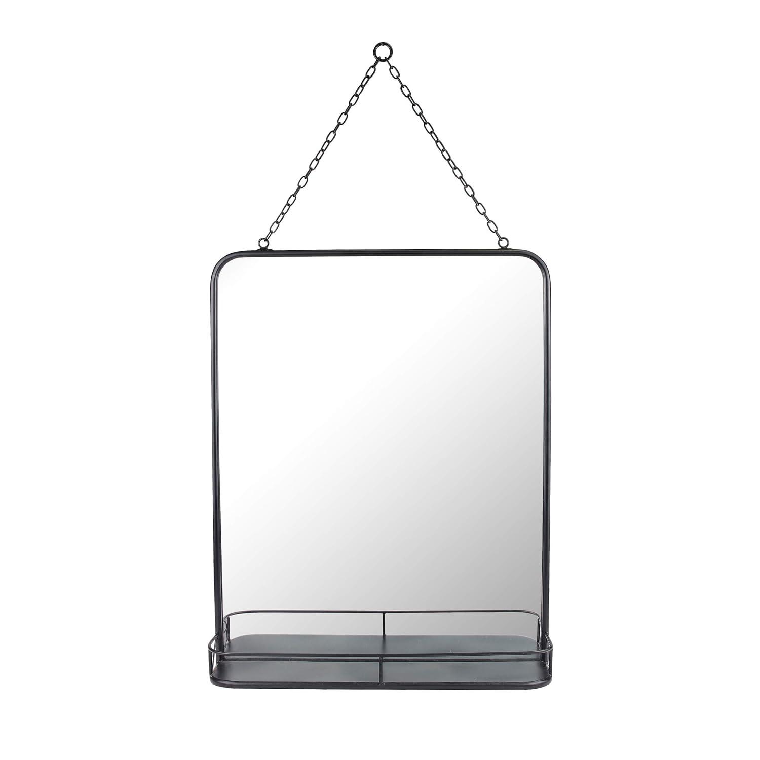 Gisberto Metal Flat Wall Mirror with Shelves