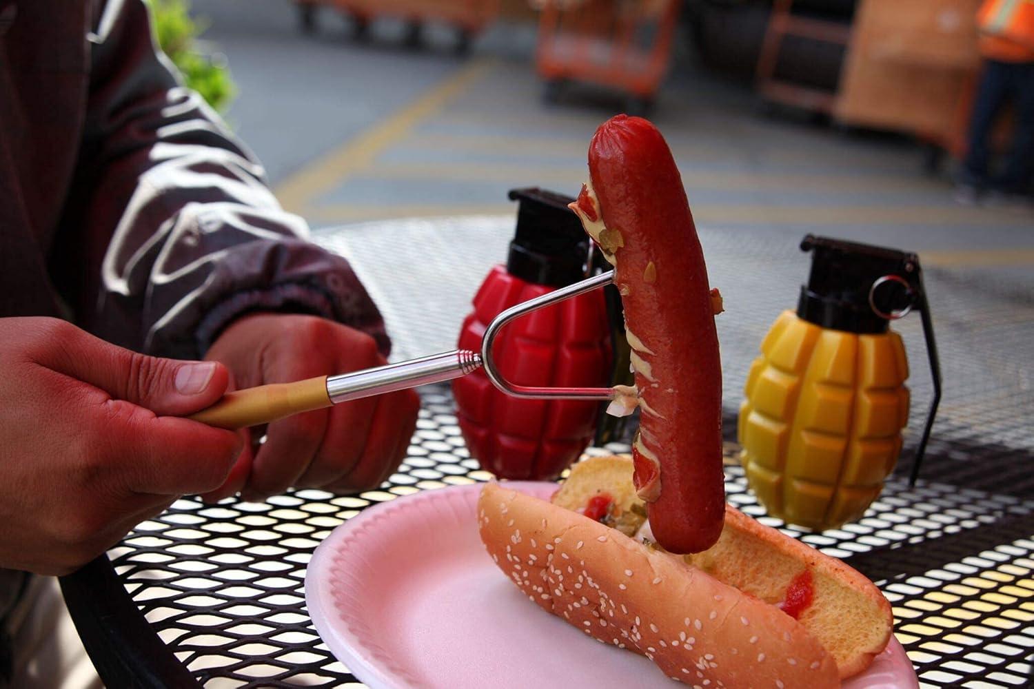 Caliber Gourmet Condiment Dispenser Set. Grenade Shape for BBQ Grill, Camping & Picnics, Ketchup Mustard Bundle Set, Red & Yellow, Home & Kitchen,Tactical Combat Design,Squeeze Bottles, Christmas Gift