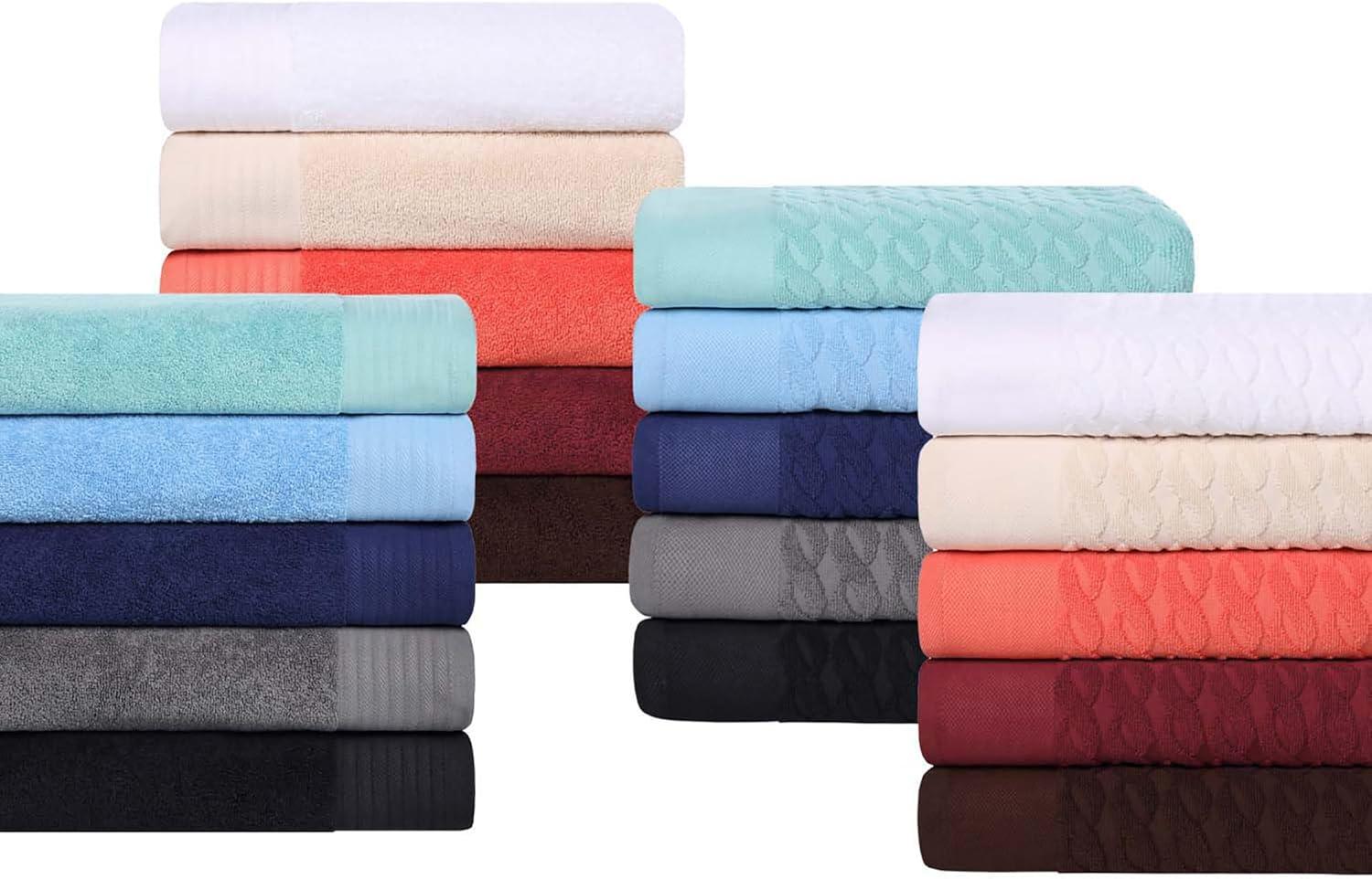 Superior Turkish Cotton Jacquard Solid 6-Piece Hand Towel Set, Emberglow