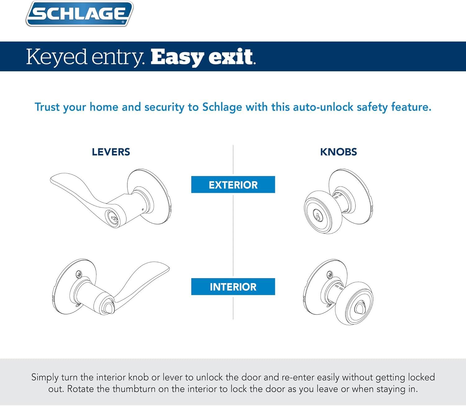 Delfayo Lever Keyed Entry Lock