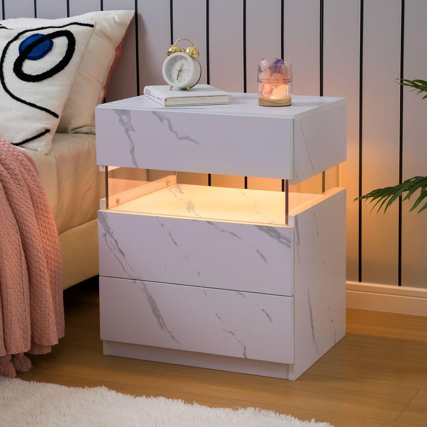 Nightstands set of 2 LED Night Stand (Set of 2)