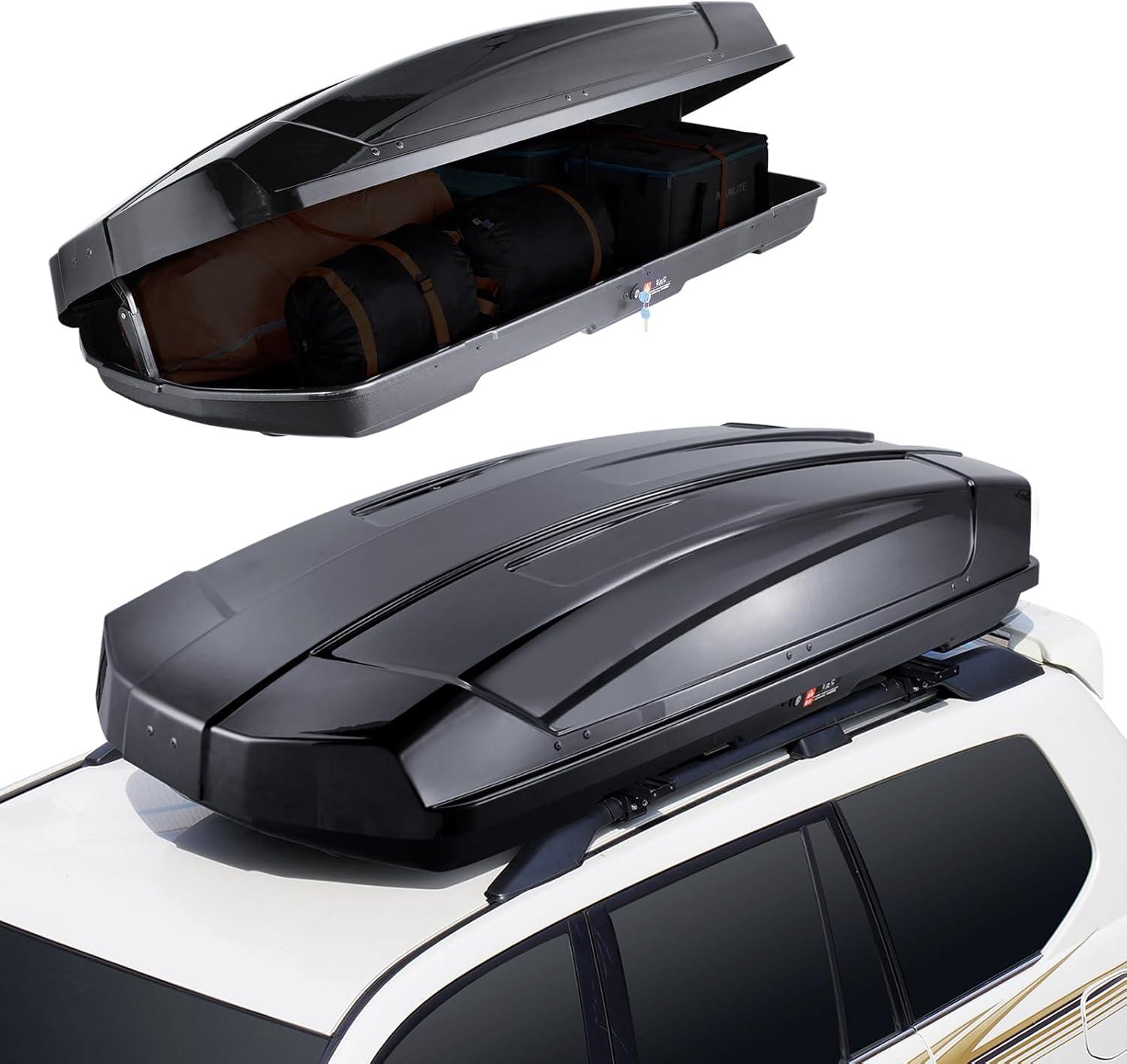 VEVOR 18 Cubic Feet Black ABS Rooftop Cargo Carrier