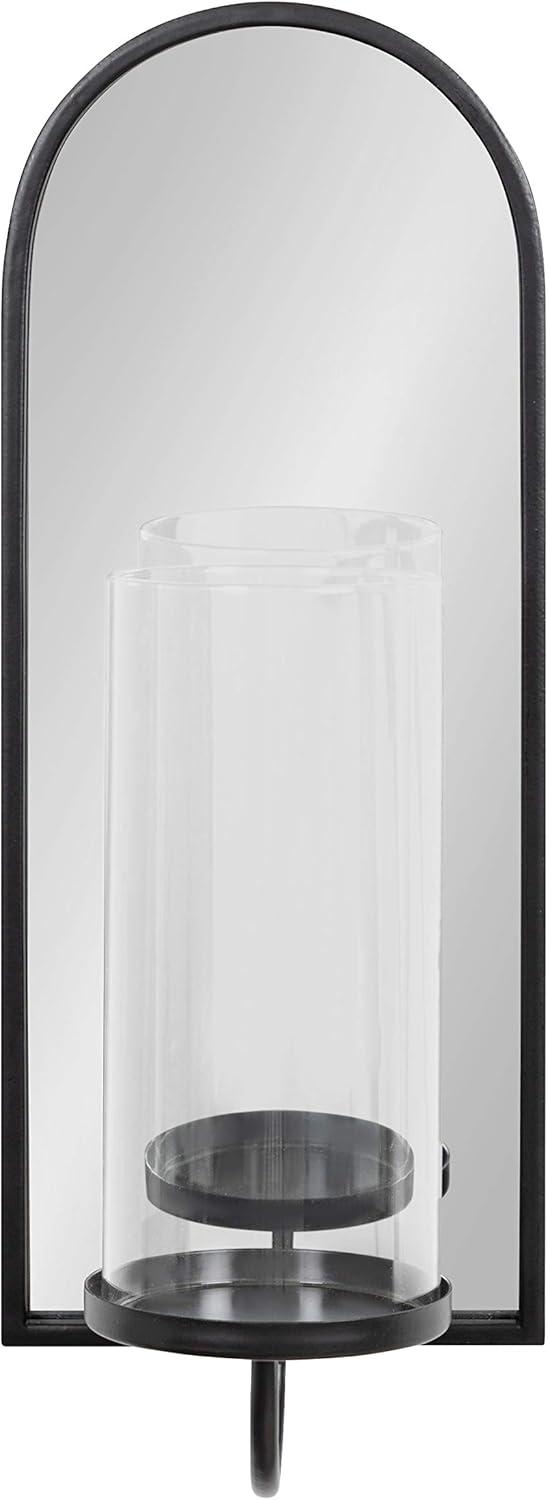 Kate and Laurel Ezerin Arch Metal Wall Sconce, 6x5x16, Black
