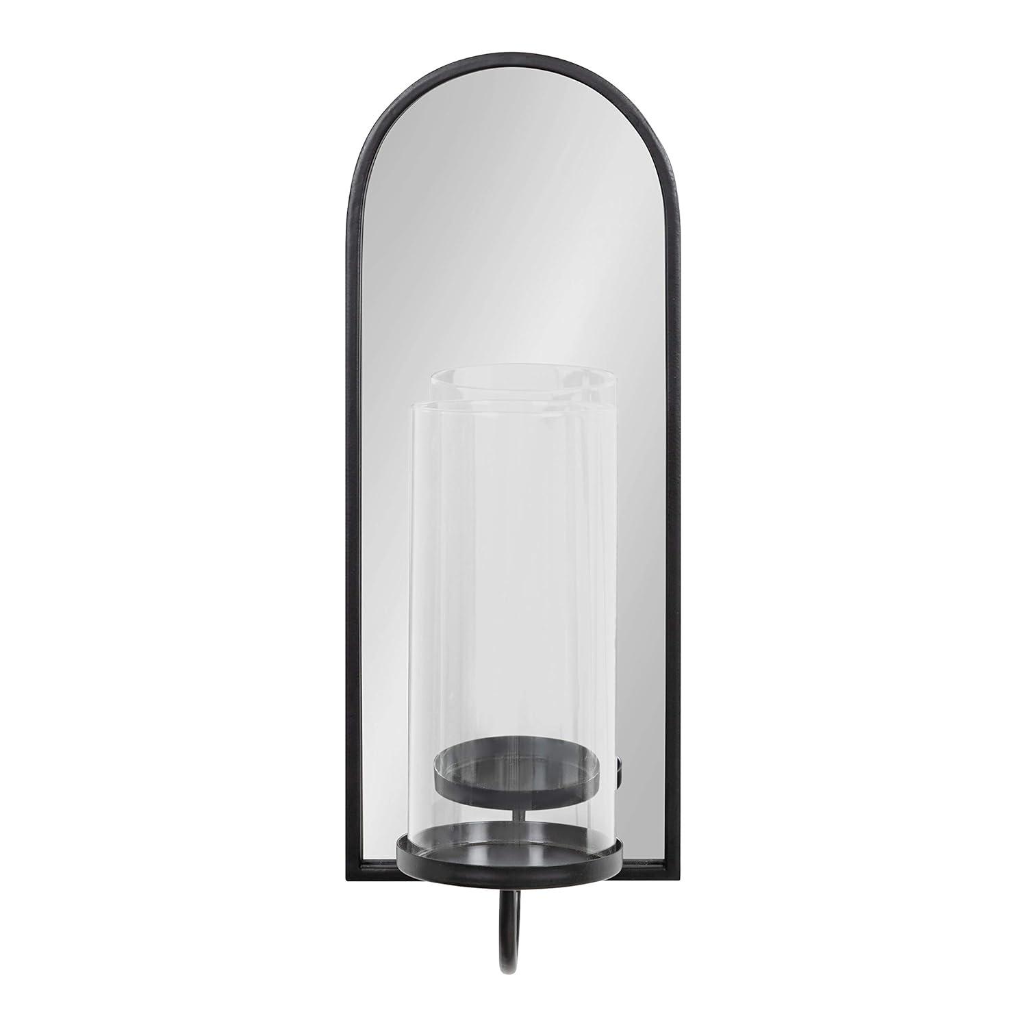 Kate and Laurel Ezerin Arch Metal Wall Sconce, 6x5x16, Black