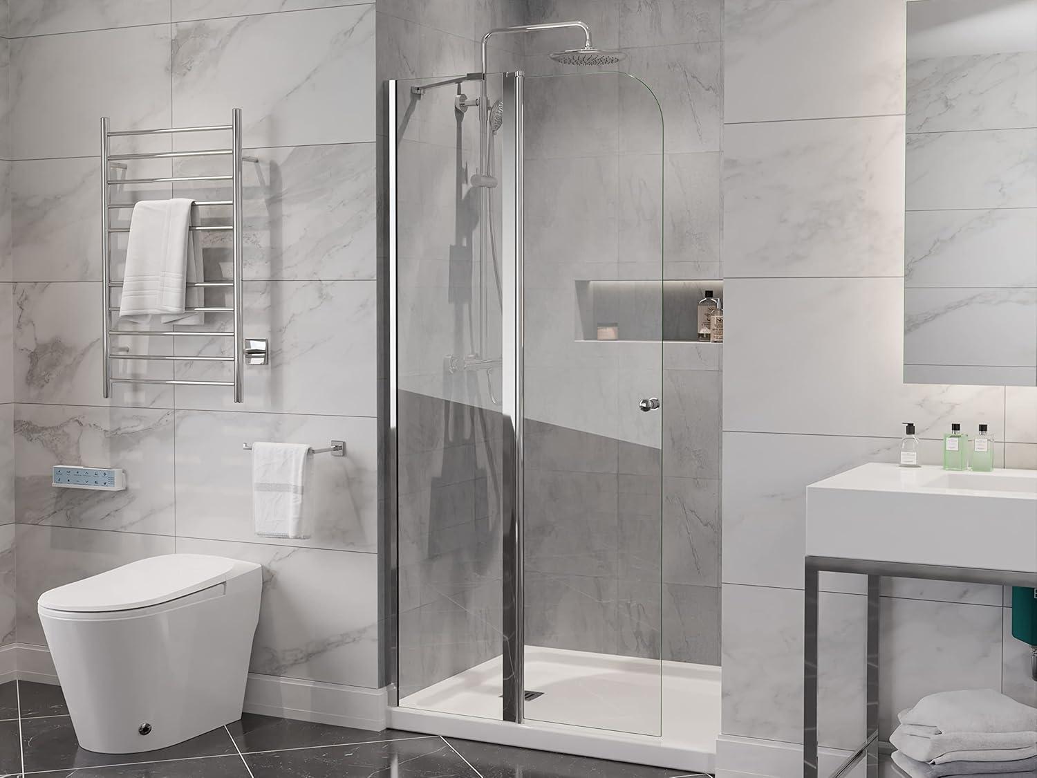 Anzzi 33.3” W x 72” H Frameless Shower Door