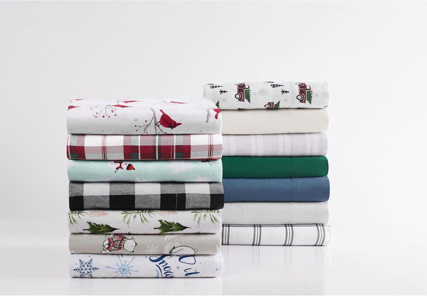 Truly Soft Traditional Cozy 100% Cotton Standard Plaid Sheet Set