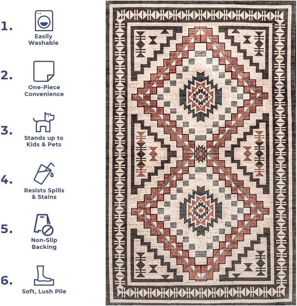 Nuloom Leighton Machine Washable Southwestern Medallion Indoor Area Rug