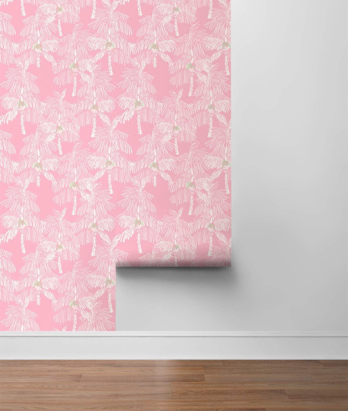 NextWall  Palm Beach Peel and Stick Wallpaper Flamingo