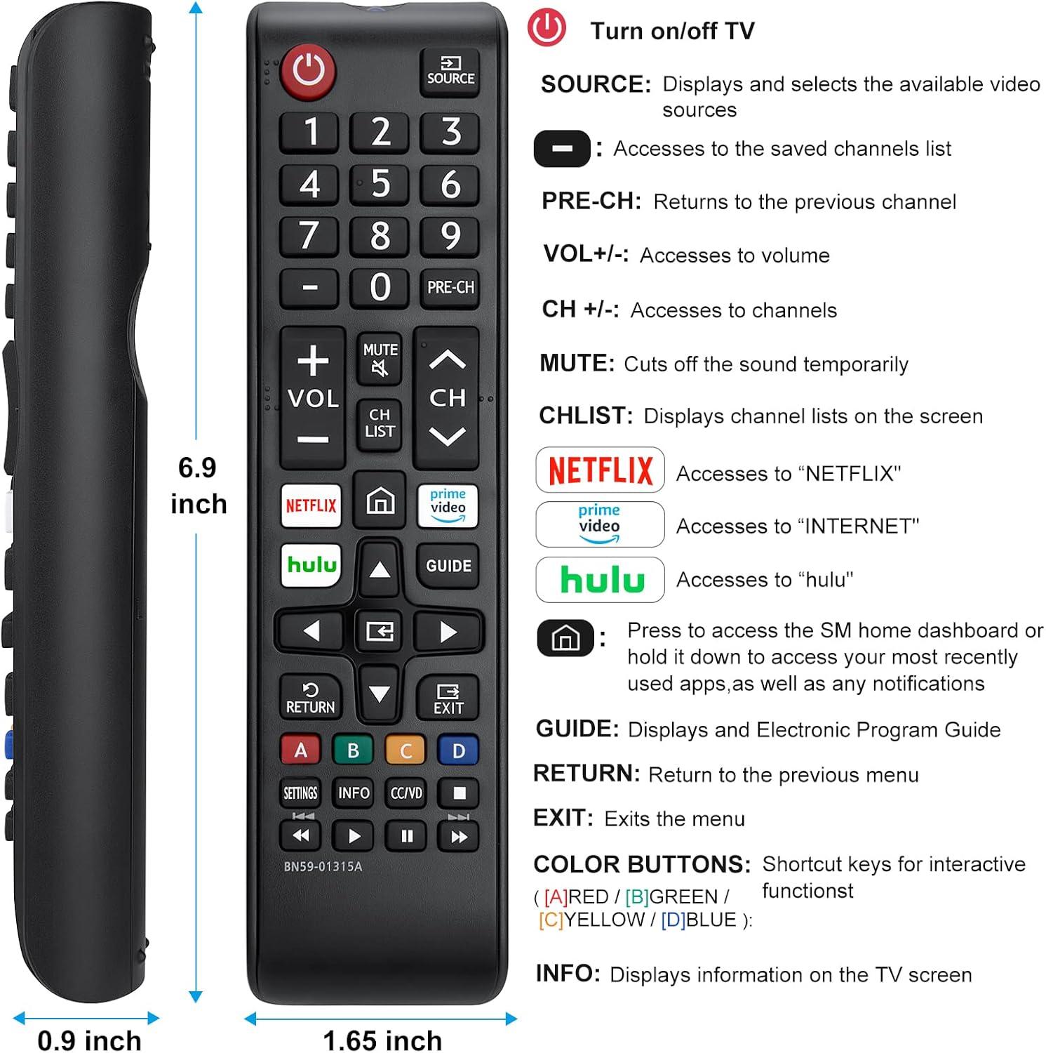 (Pack of 2)ZOUYUE Universal Remote for All Samsung TV,Compatible for All Samsung Smart TV LED LCD HD TV