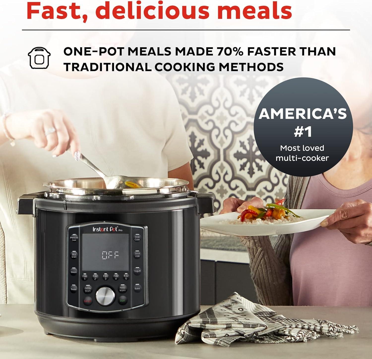 Black 8-Quart Electric Multi-Cooker with LCD Display