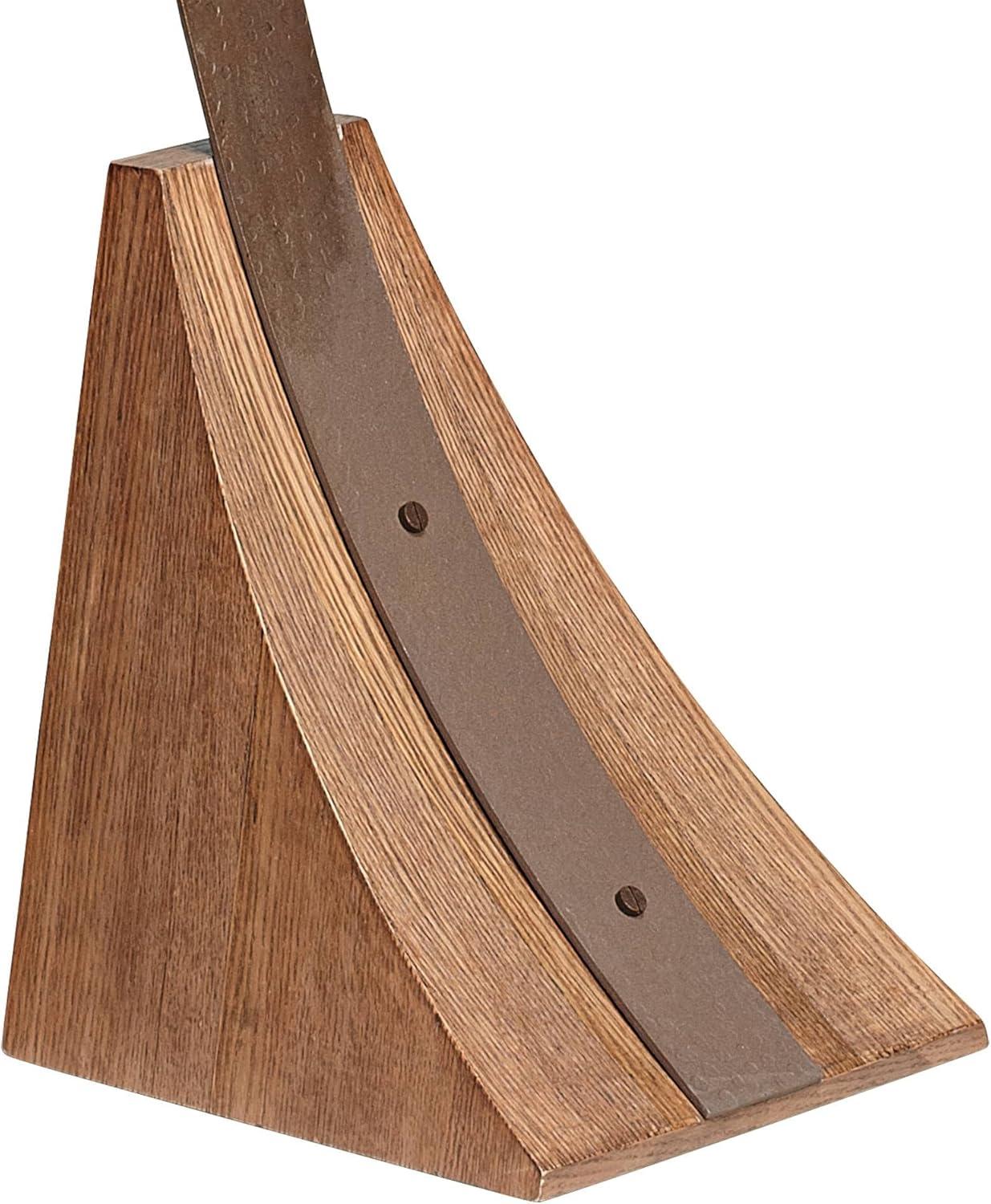 Franklin Iron Works Mission Arc Floor Lamp with USB Charging Port 66 1/2" Tall Dark Rust Amber Mica Shade for Living Room Reading