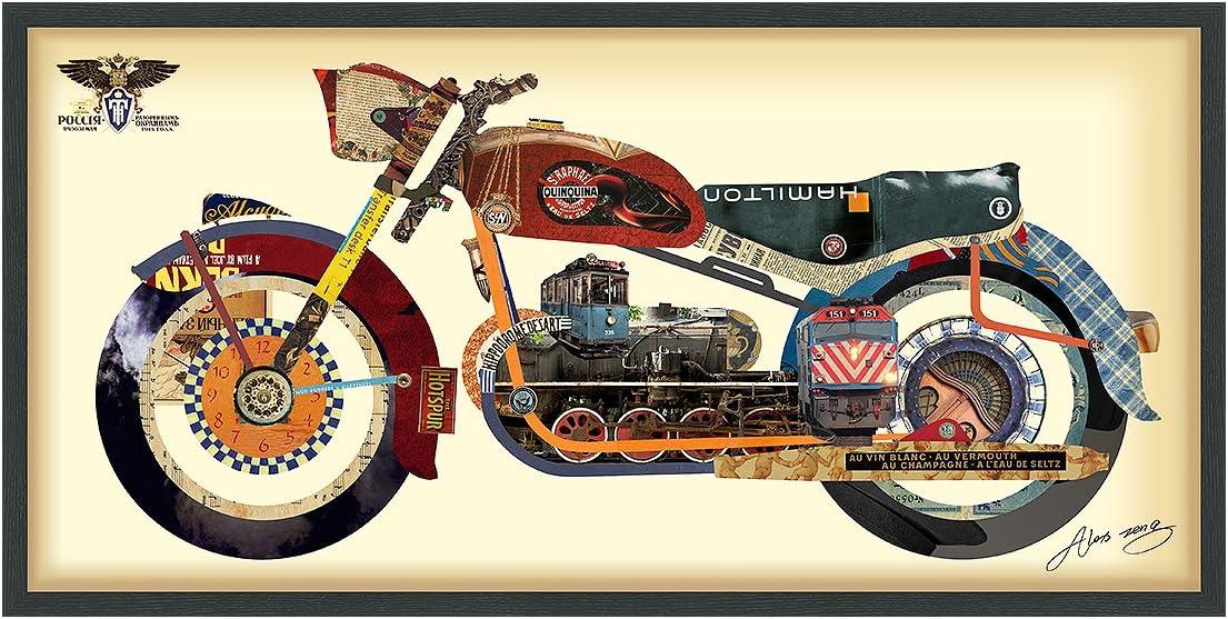 "Holy Furious Motorbike" Dimensional Collage Framed Graphic Art Under Glass Wall Art