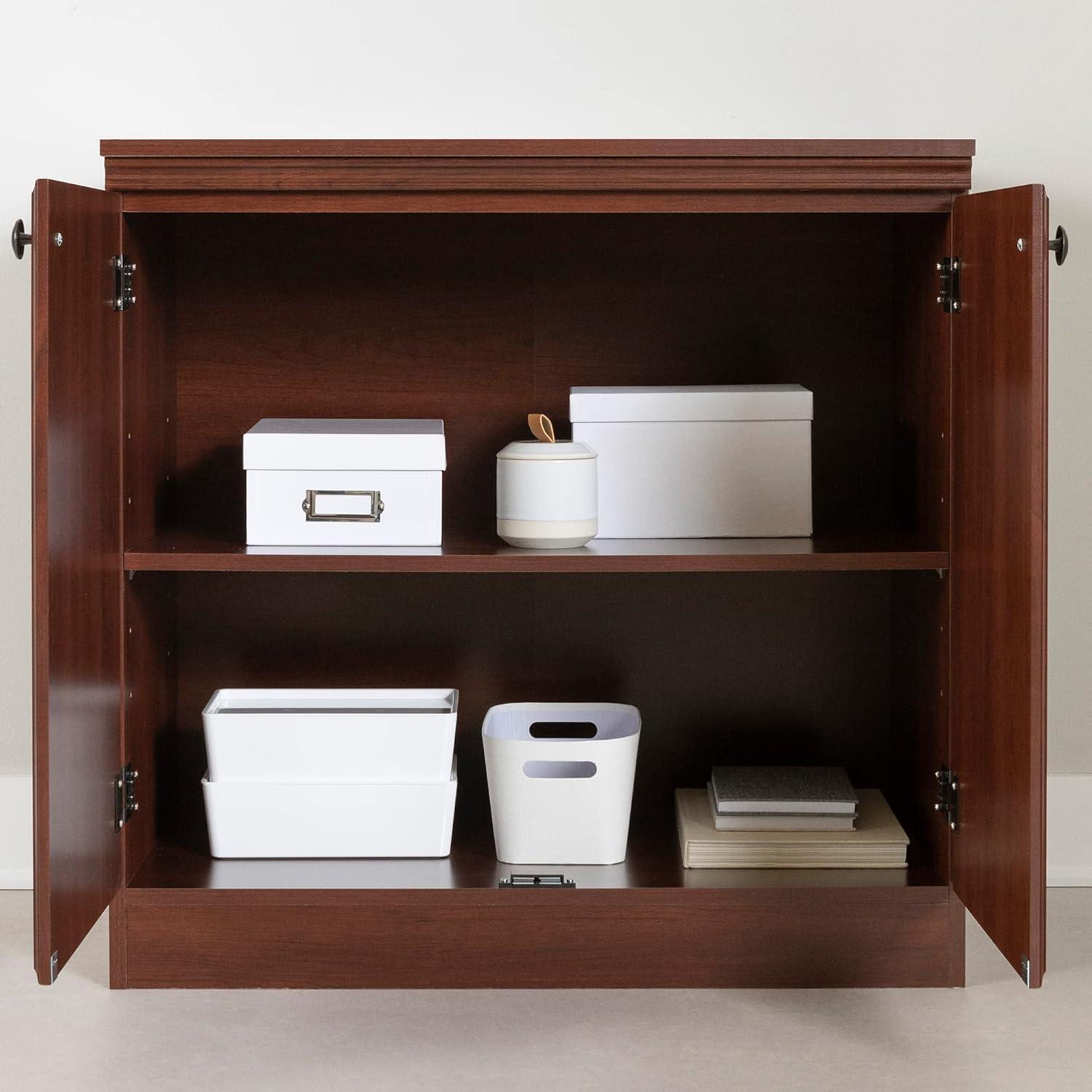 2 Door Morgan Storage Cabinet Royal Cherry - South Shore: Laminated Particleboard, Adjustable Shelves