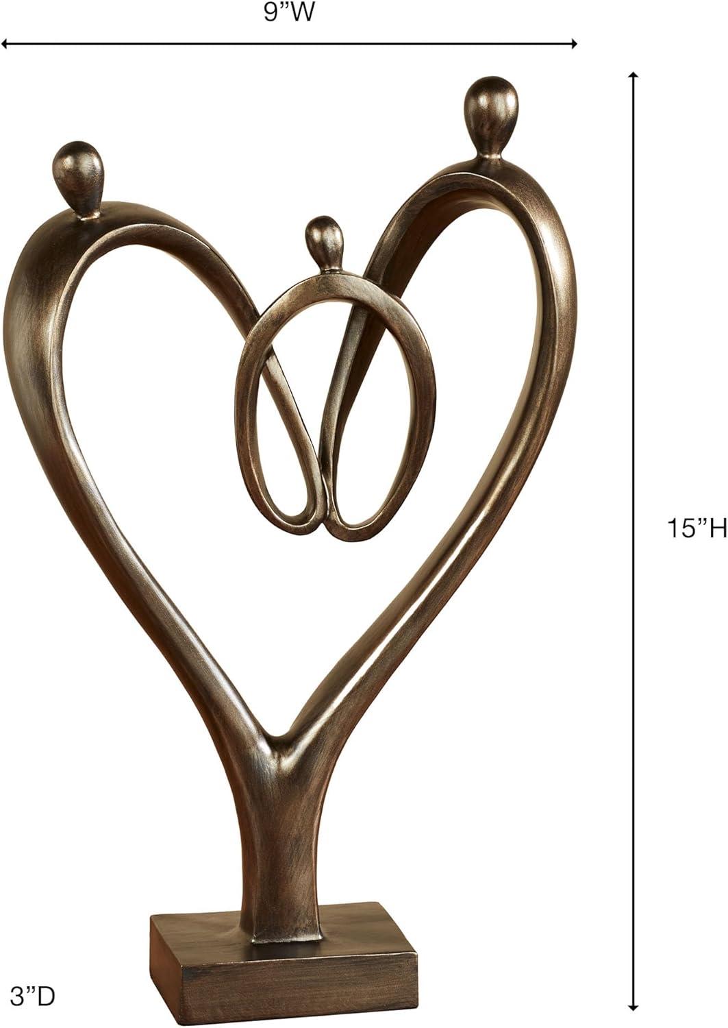 Heartfelt Family Table Sculpture Bronze Bronze